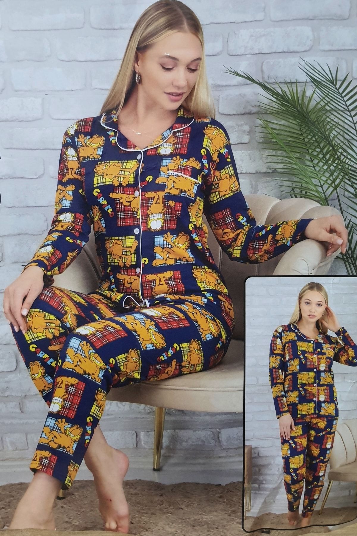 HAVVA BOUTIQUE Baskılı Pijama Takımı Pamuklu