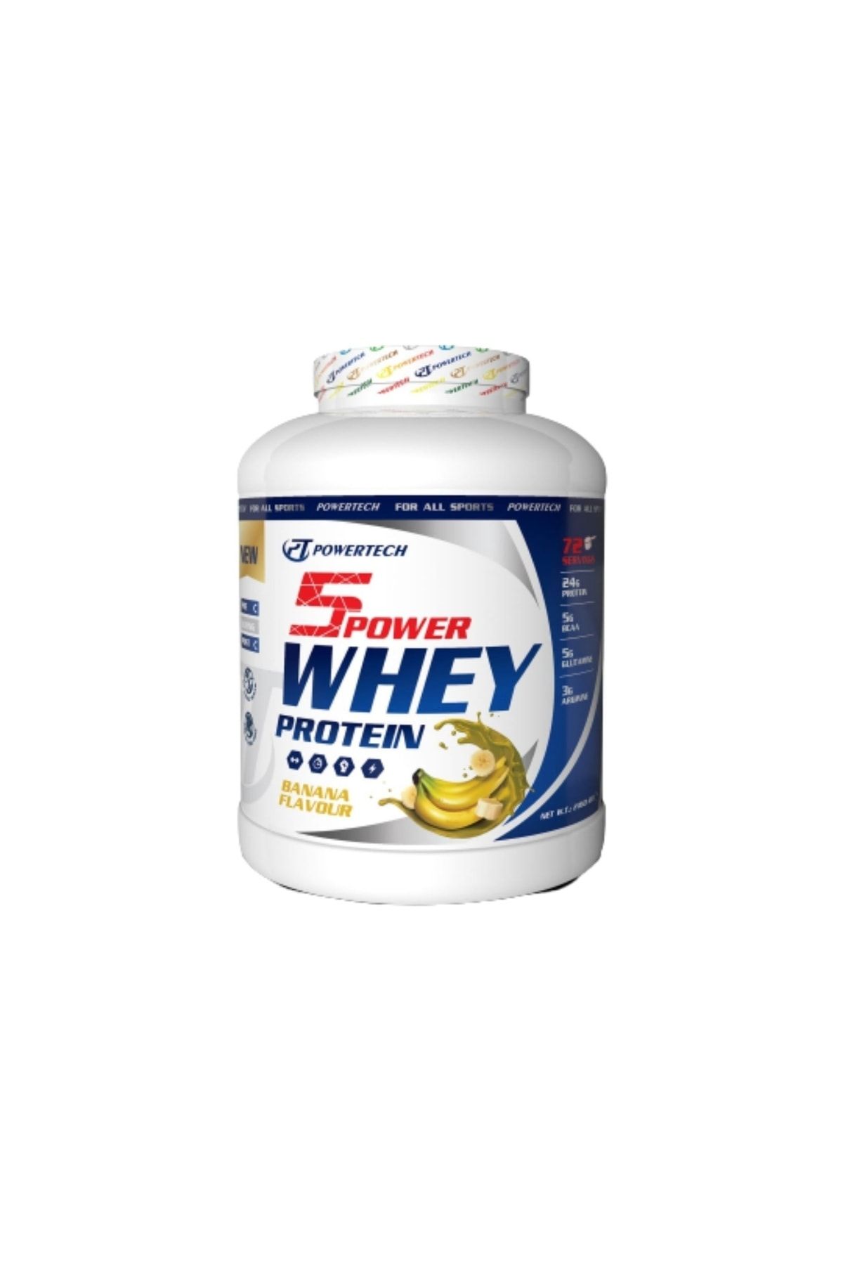 POWERTECH 5power Whey Protein 2160 Gr 72 Servis (muz Aromalı)