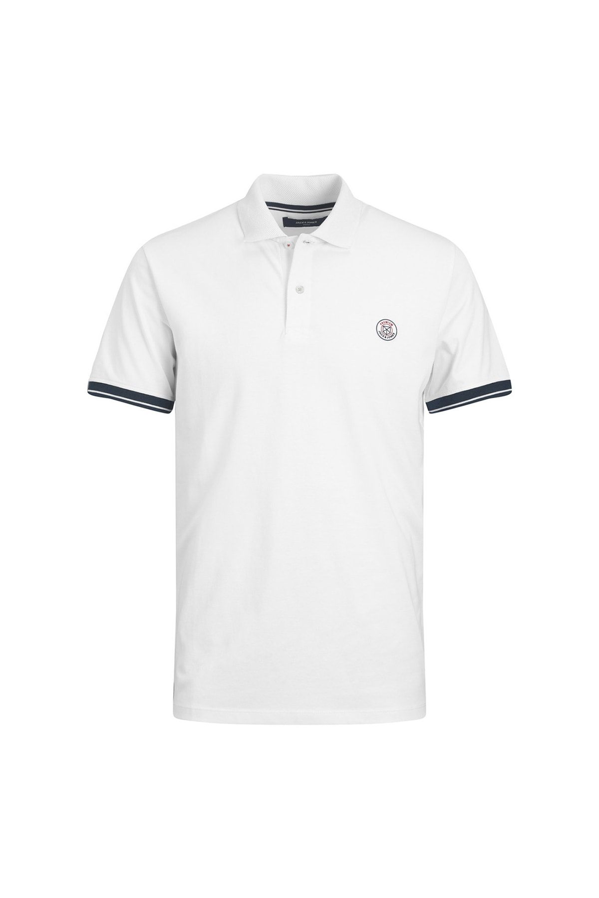 Jack & Jones Düz Beyaz Erkek Polo T-shirt Jprblushıft Polo Ss Prsp23