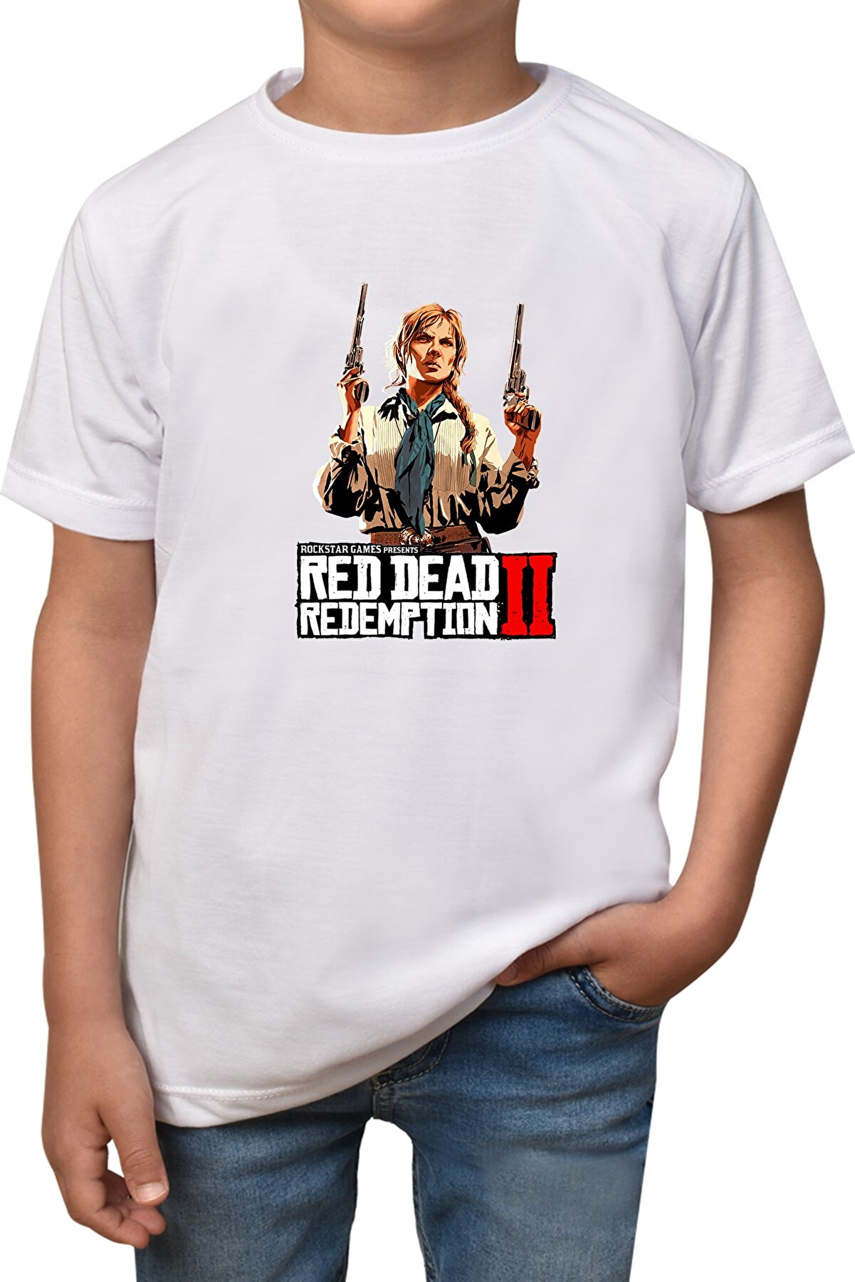 Phi Ajans Red Dead Redemption 2- Beyaz Çocuk Unisex T-shirt T-6