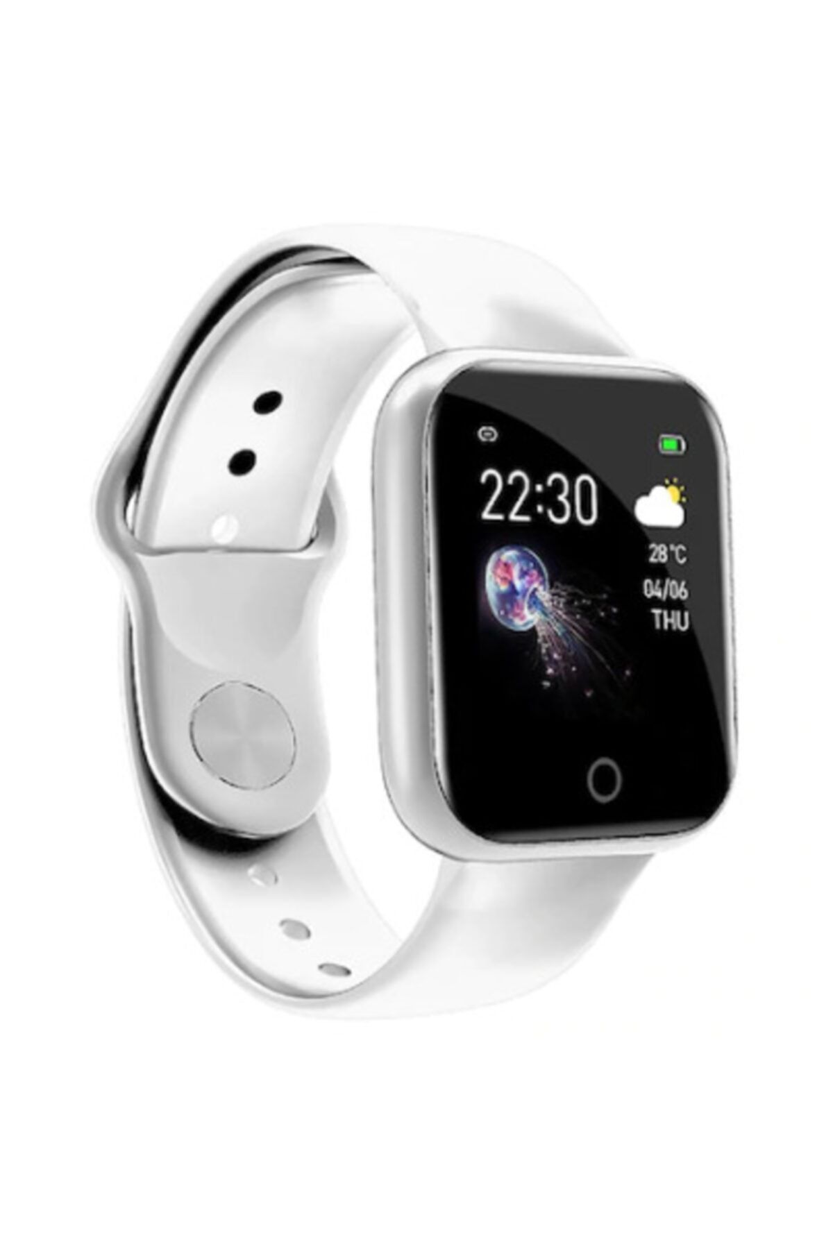 Polygold Teknomarketim Smart Watch Akıllı Saat Unisex Saat Renkli Ekran Beyaz