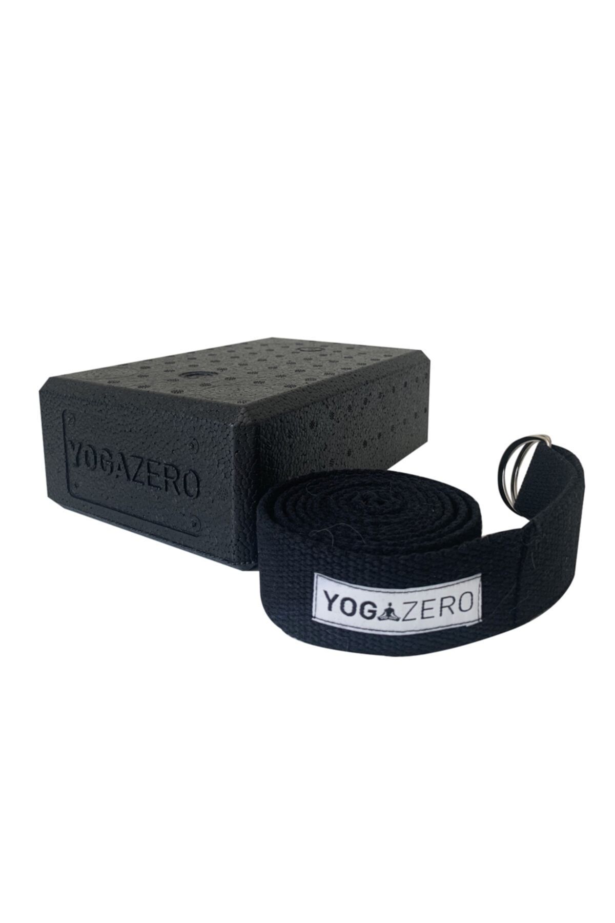 Yoga Zero Siyah Köpük Yoga Blok Ve Renk Yoga Kemer 1 Adet