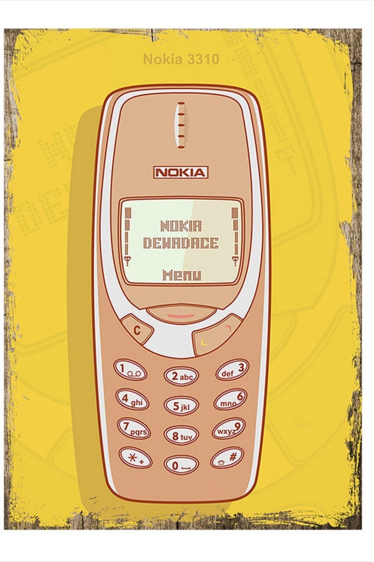 Tablomega Nokia 3310 Desenli Mdf Tablo 50cm X 70cm