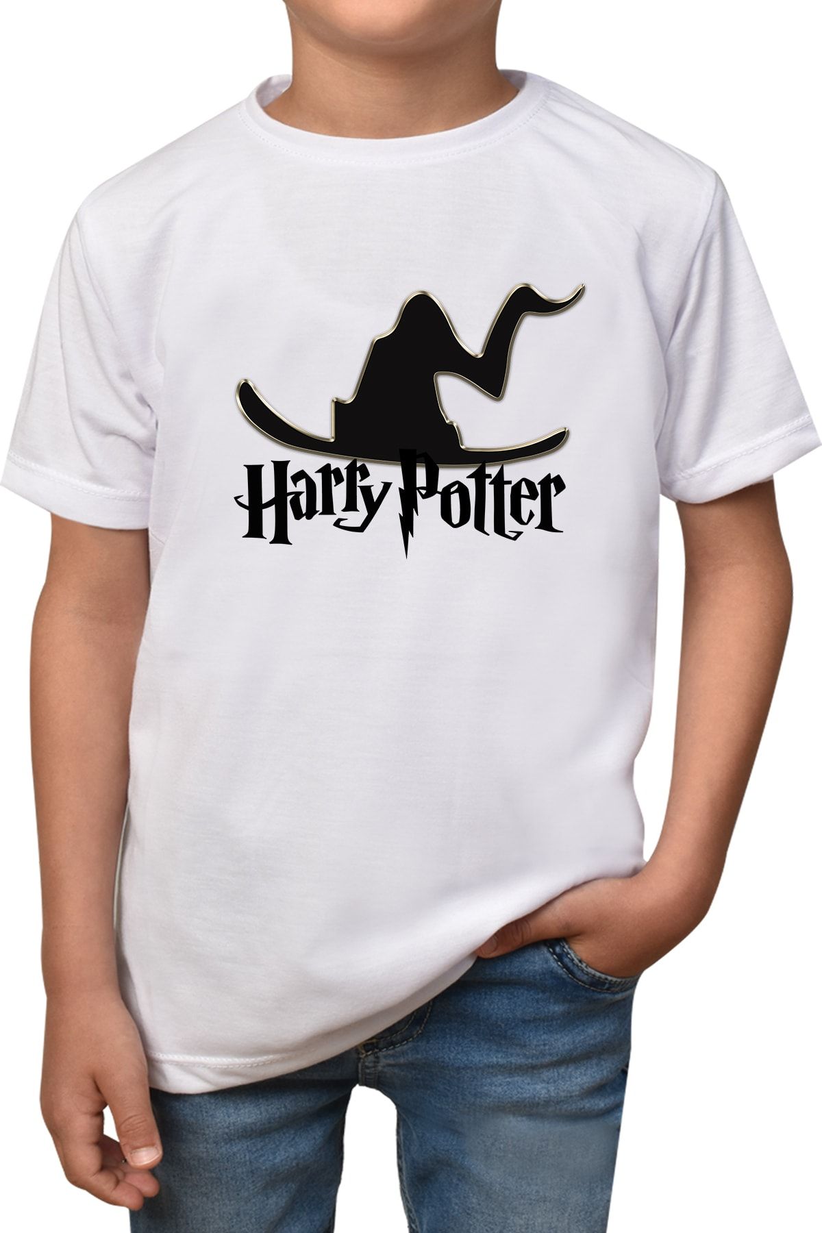 Phi Ajans Erkek-kız Çocuk  Beyaz Harry Potter T-shirt T-83