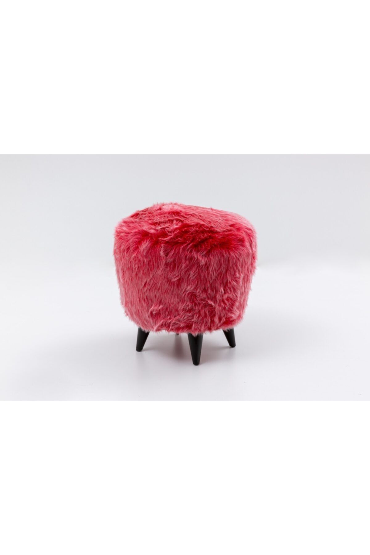 mobilya kervanı Peluş Puf ,dekoratif Puf,makyaj Masası Pufu Kırmızı