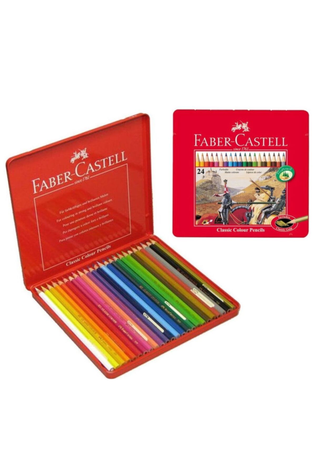 Faber Castell Kuru Boya Kalemi 24 Renk Metal Kutu