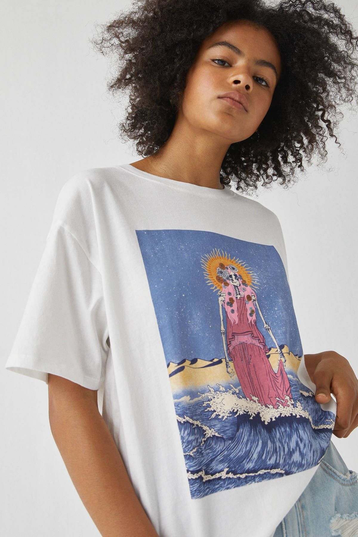 Pull & Bear Grafik İskelet Desenli T-Shirt