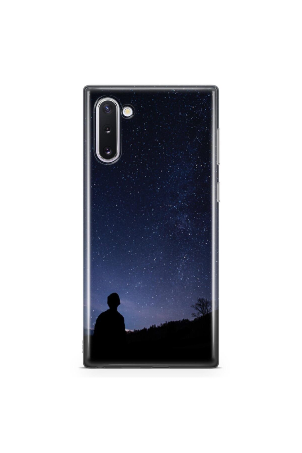 Zipax Samsung Galaxy Note 10 Kılıf Karanlık Gece Desenli Baskılı Silikon Kilif - Mel-106168