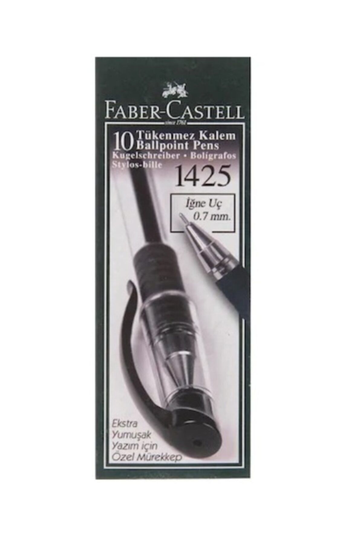 Faber Castell Faber-castell 1425 Iğne Uç Tükenmez Kalem Siyah 10 Lu 5211142599000 (1 Paket 10 Adet)