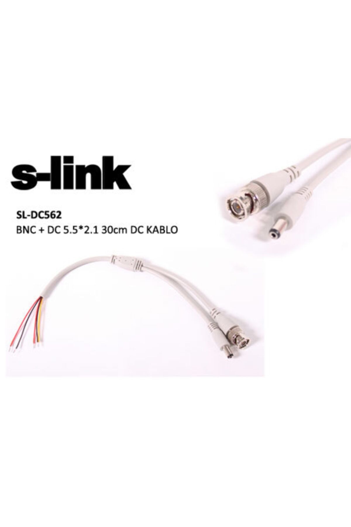 S-Link Bncvedc5.5*2.1 0,30 Cm Dc Kablo 10 Lu (1 Paket 10 Adet) Sl-dc562