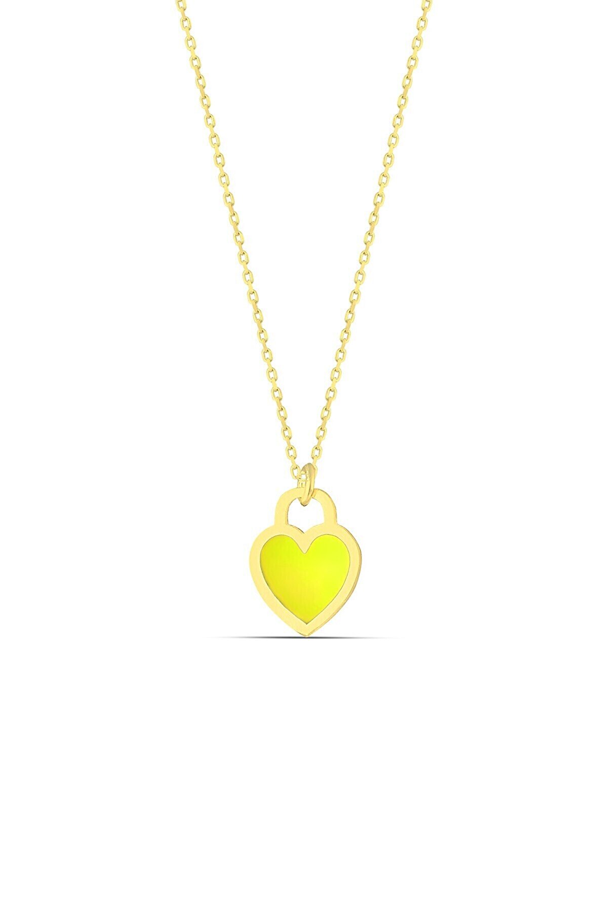 MySilvers Kadın Altın Neon Gümüş Kalp Kolye