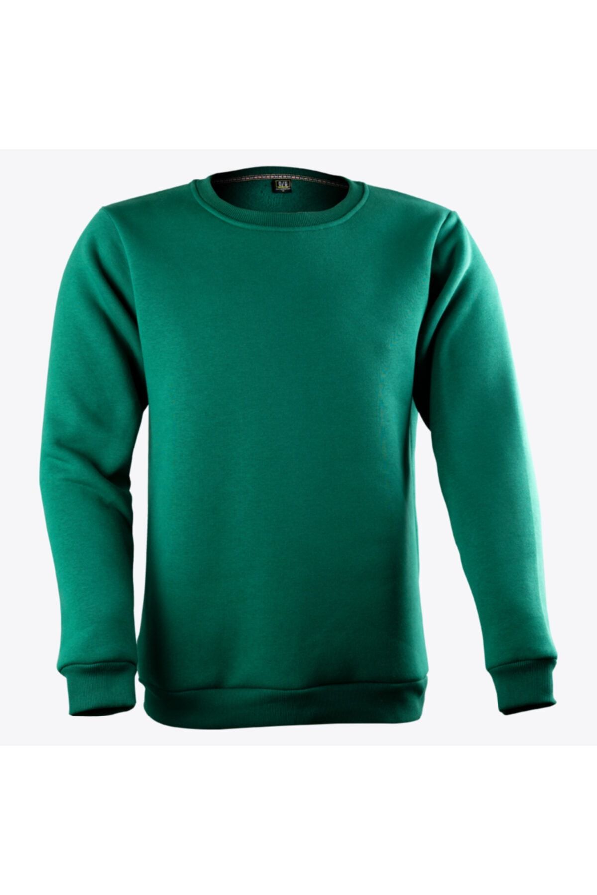 OG Casual Yeşil Üç Iplik Şardonlu Sıfır Yaka Basic Sweatshirt