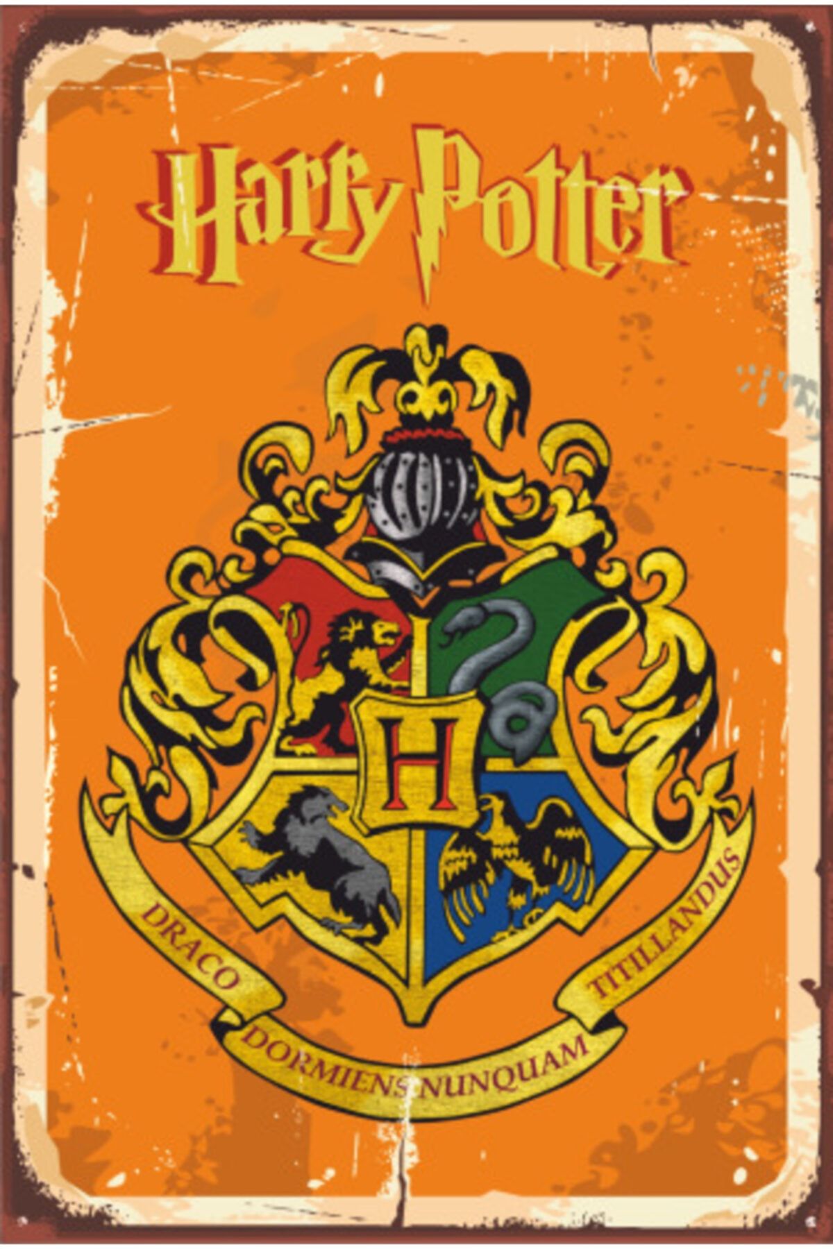 Hayat Poster Harry Potter Hogwarts Retro Vintage Ahşap Poster