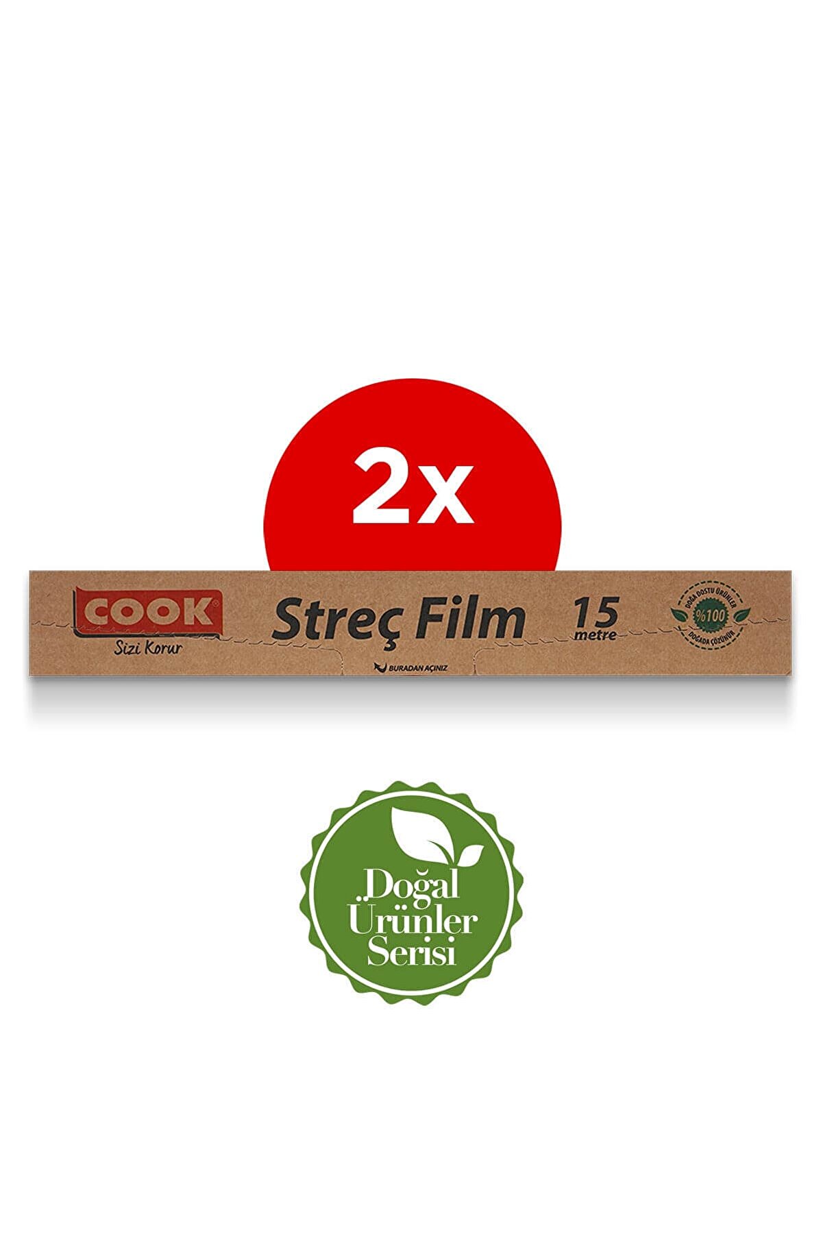 COOK Doğal Streç Film 30 CM x 15 M 2'li Paket