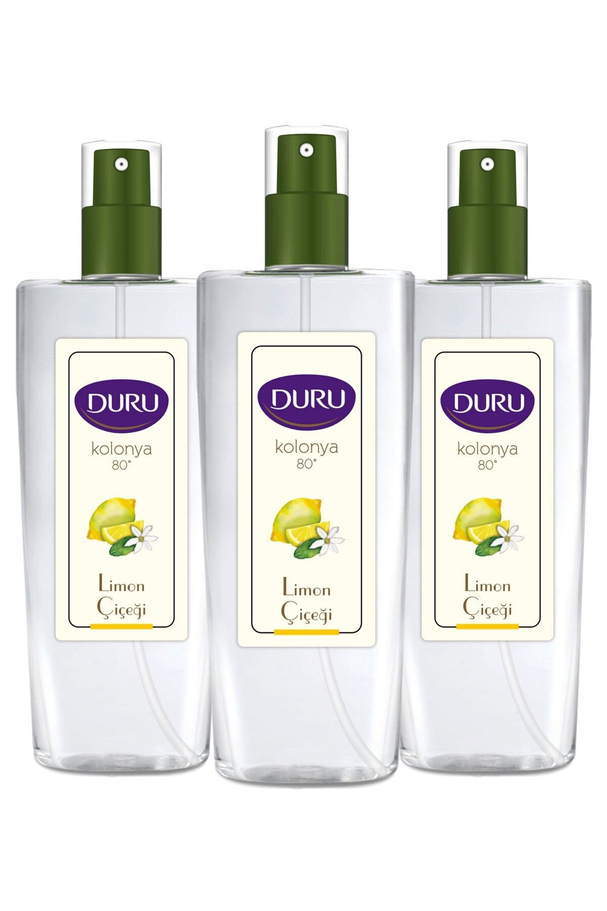 Duru Limon Çiçeği Kolonya 80 Derece Sprey 150 Ml X 3 Adet