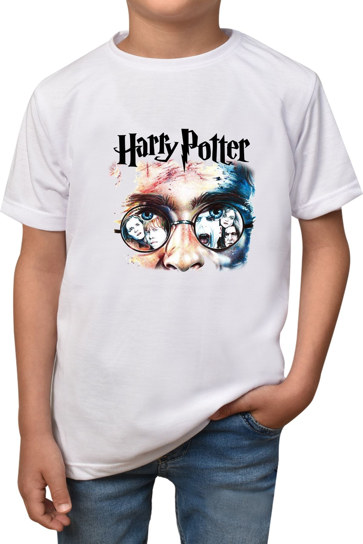 Phi Ajans Unisex Çocuk Beyaz Harry Potter  T-shirt T-40