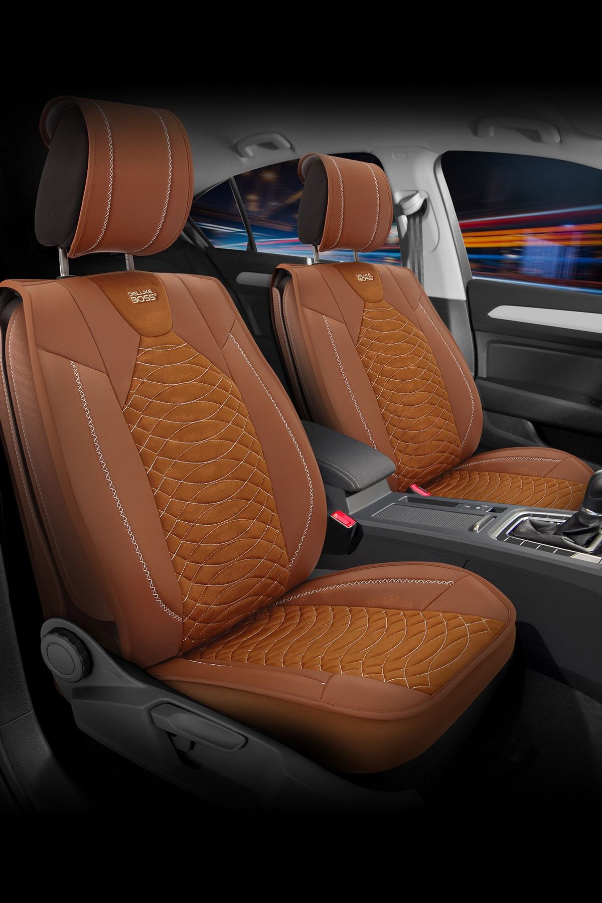 Deluxe Boss Nissan Navara Uyumlu Kadife-deri Koltuk Kılıfı - Luxury Fit Prestige #pr15