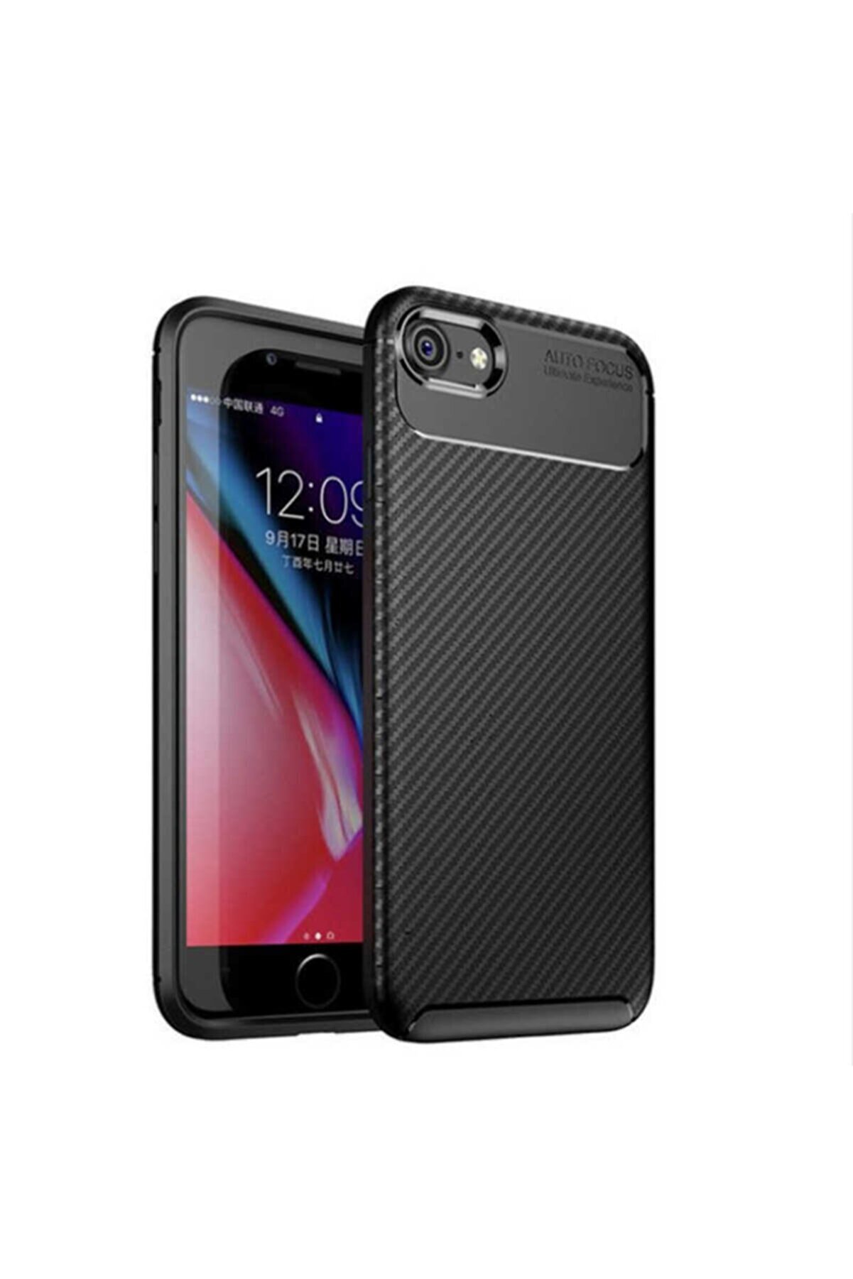 Fibaks Apple Iphone 6s Kılıf Rugged Armor Negro Karbon Silikon + Nano Cam