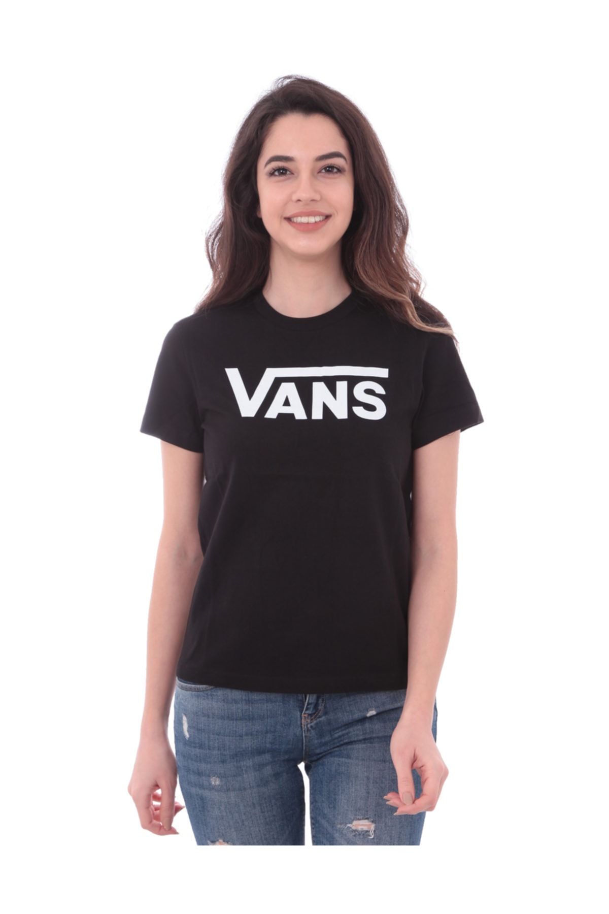 Vans FLYING V CREW TEE Siyah Kadın T-Shirt 100445045
