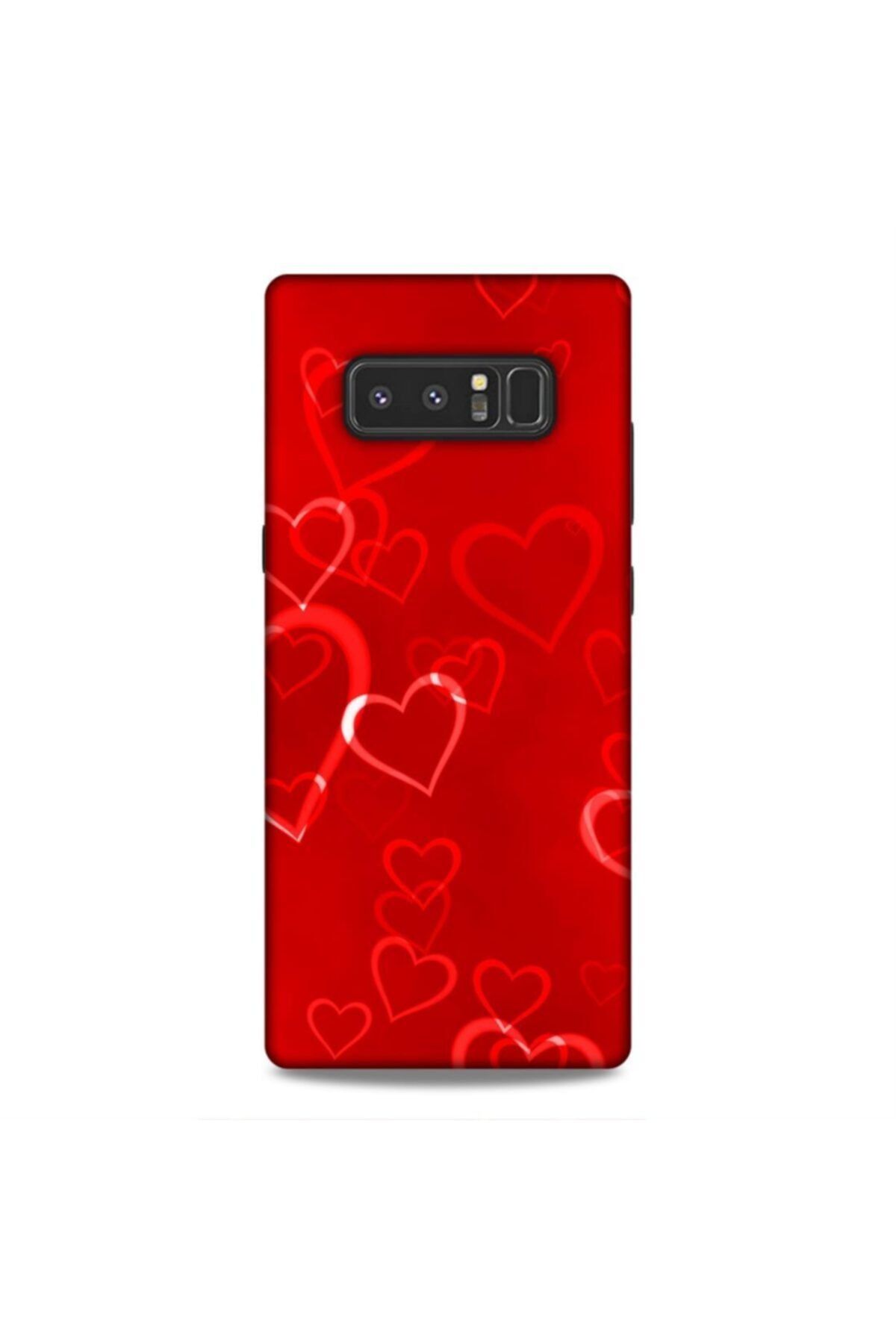 Pickcase Samsung Galaxy Note 8 Kılıf Desenli Arka Kapak Kırmızı Kalpler