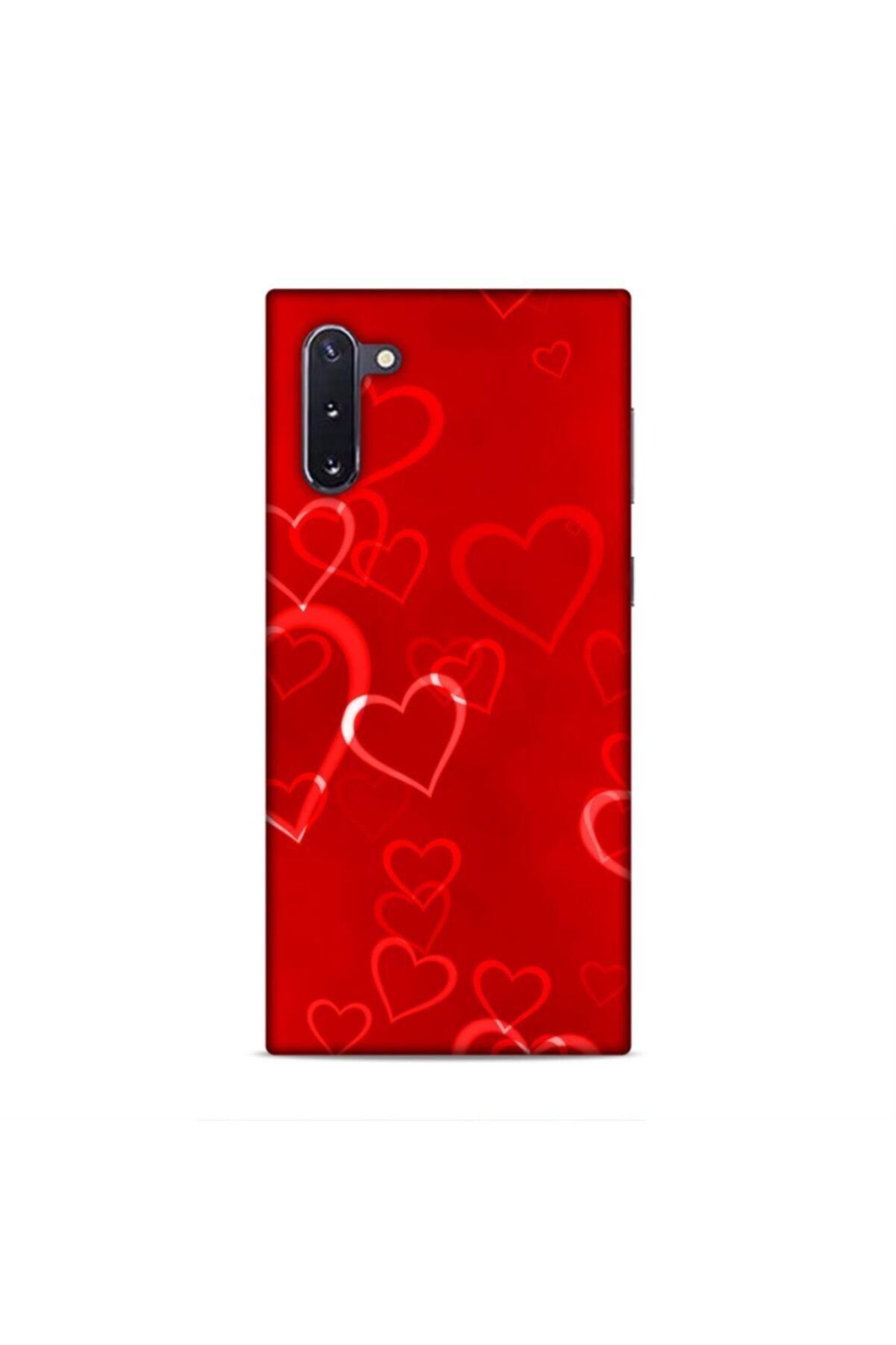 Pickcase Samsung Galaxy Note 10 Kılıf Desenli Arka Kapak Kırmızı Kalpler