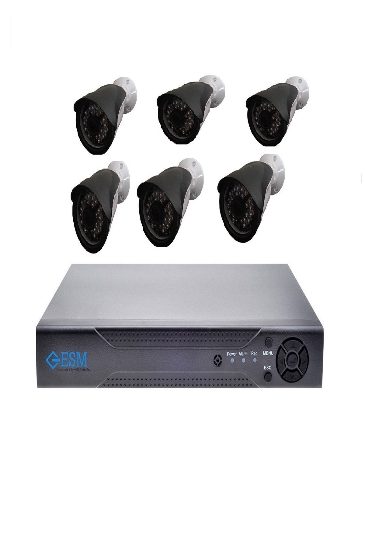 ESM TEKNOLOJİ 5mp Full Hd Gece Görüşlü 6 Lı Güvenlik Kamera Sistemi