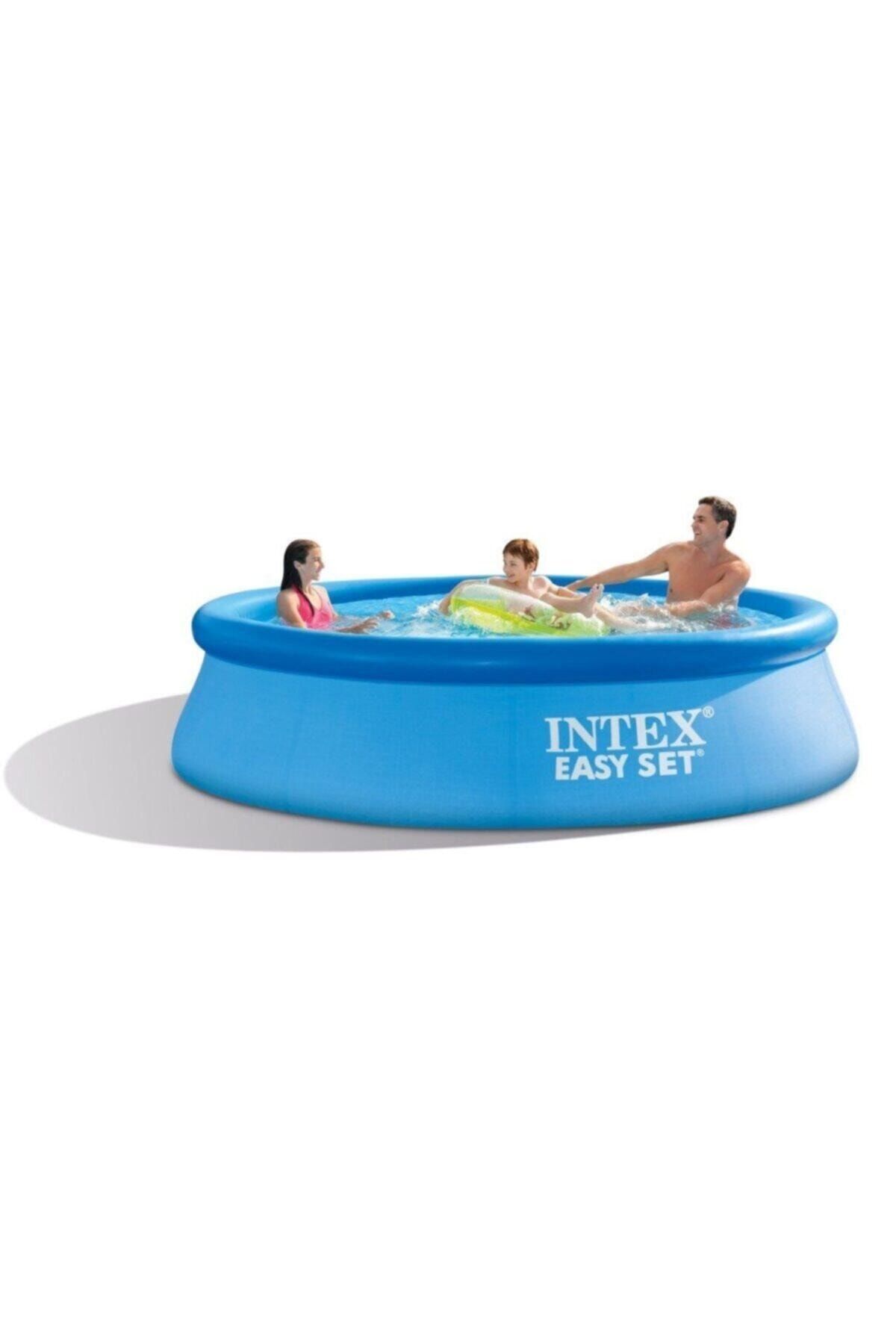 Intex Easy Mavi Renk Kolay Kurulum Şişme Havuz, 305x76cm, Büyük Boy Aile Havuzu -28120