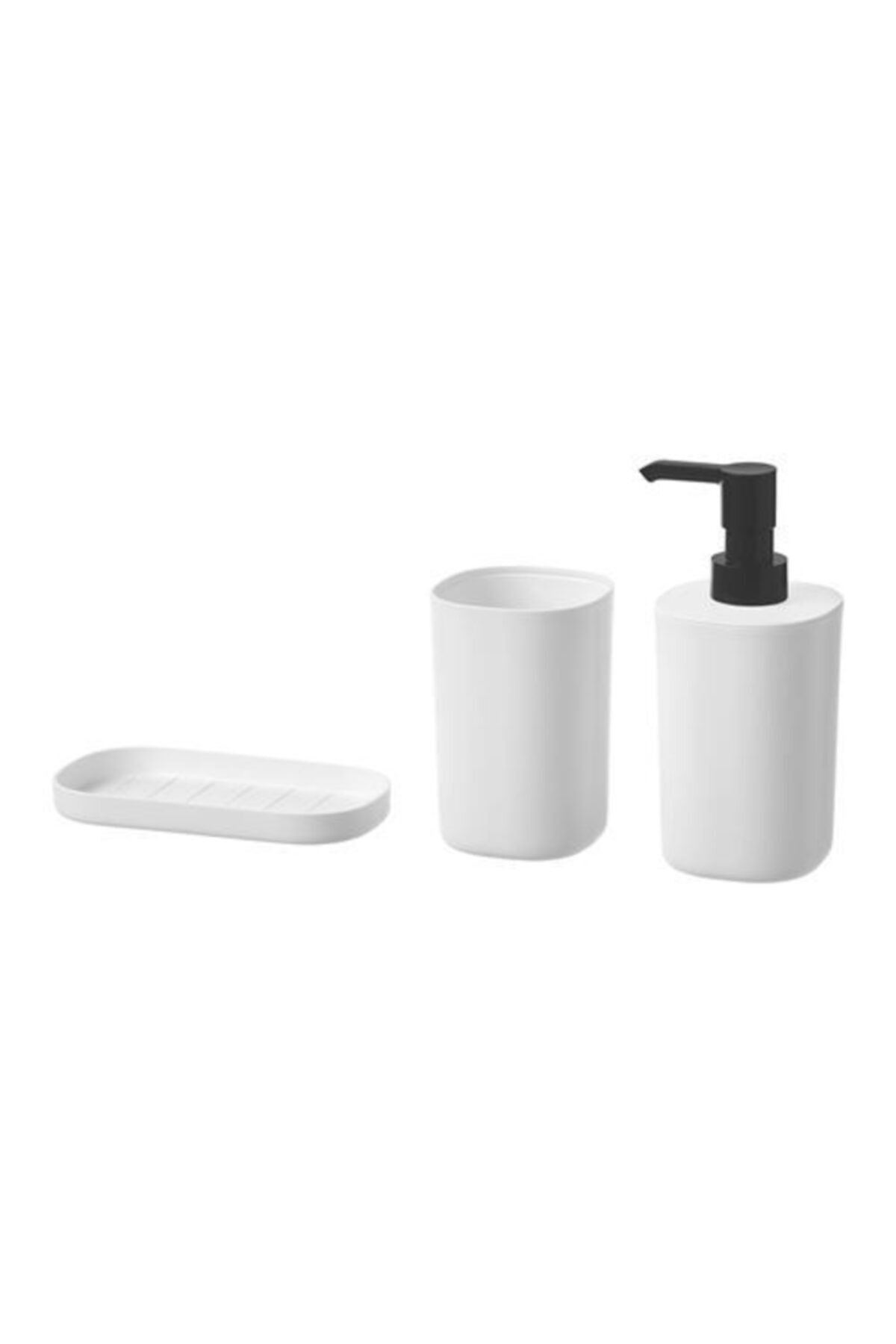 IKEA Banyo Sabunluk Seti Meridyendukkan Beyaz Sıvı Sabunluk Takımı