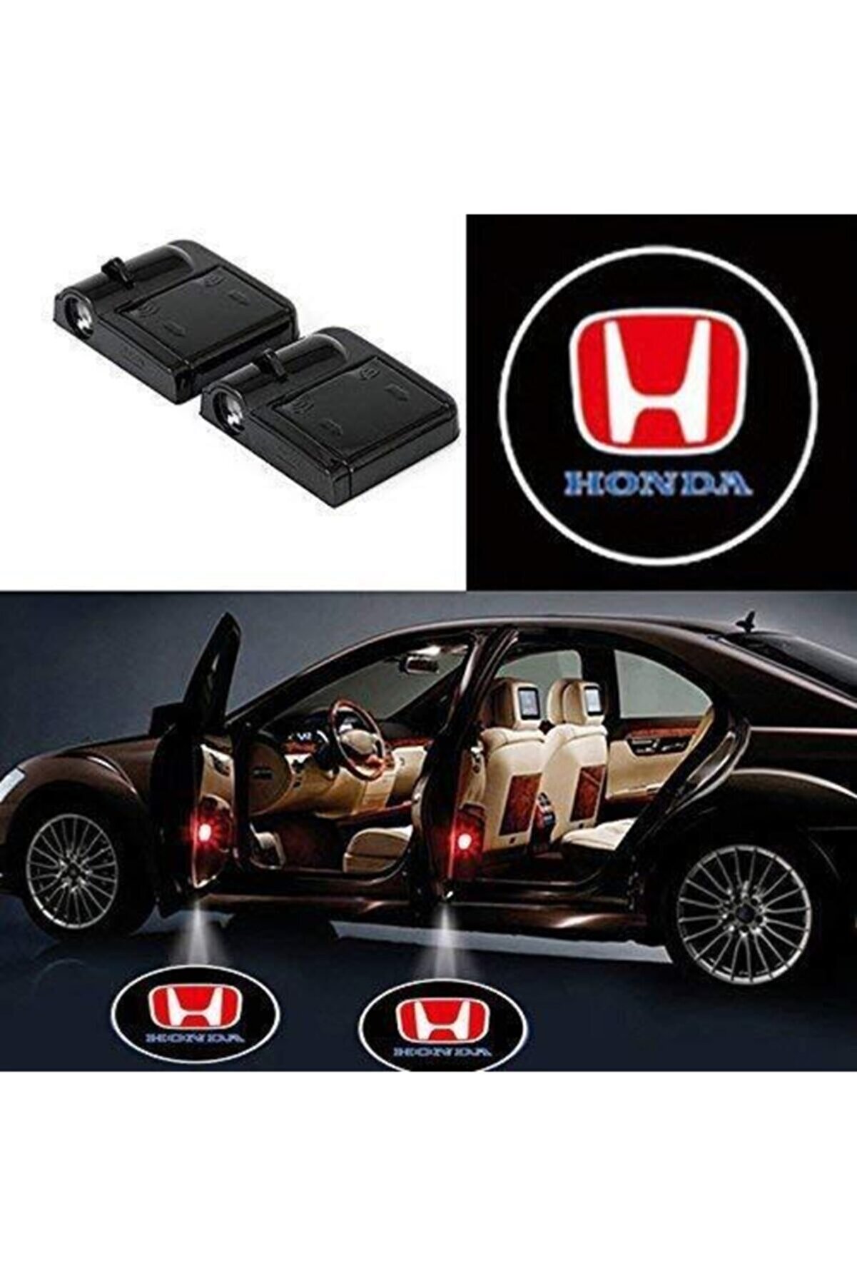 ünlütürkotoaksesuar Honda Pilli Kapı Altı Led Logo 2 Adet