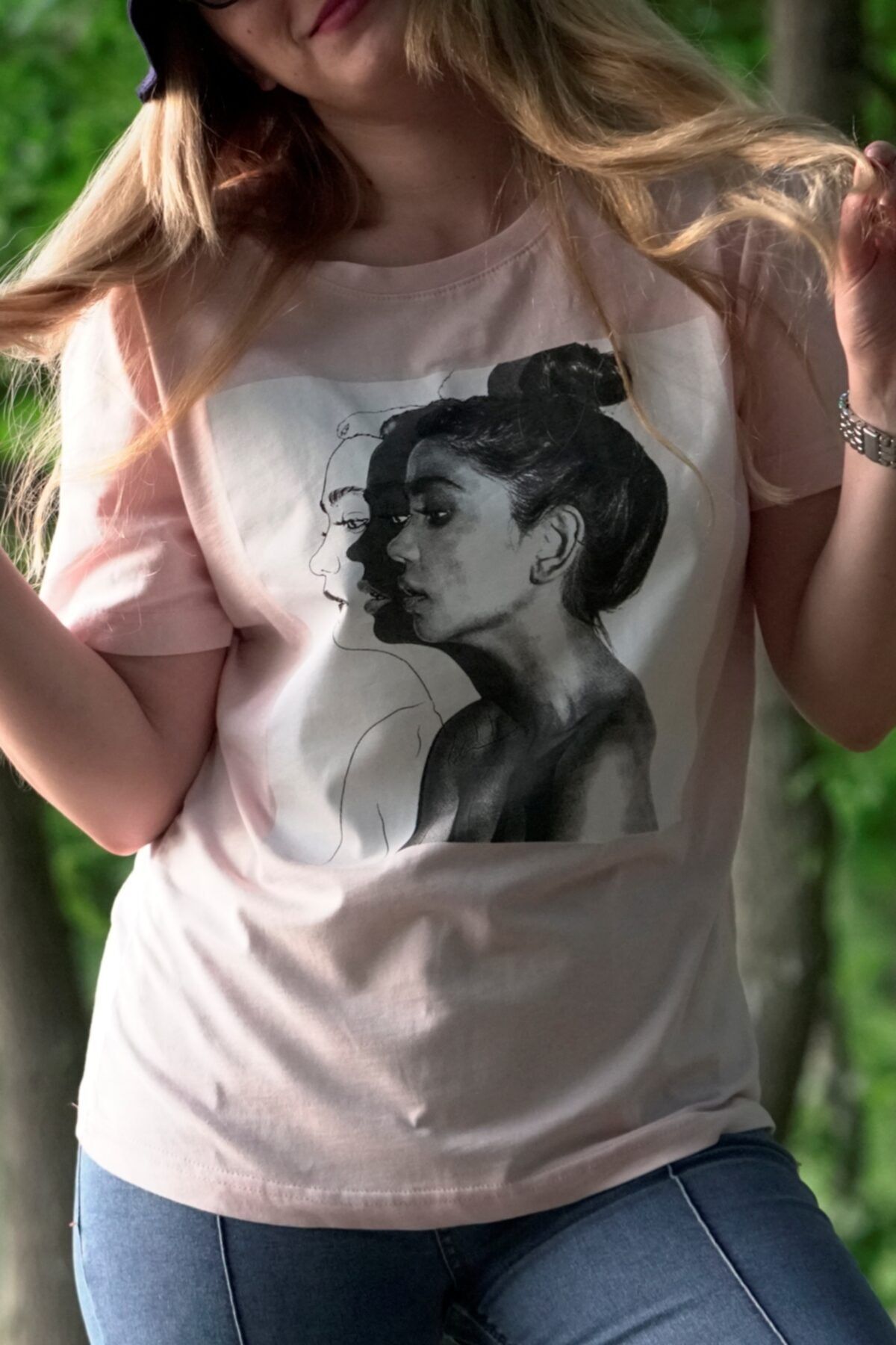 imaji Kadın Pudra Pembesi T-shirt