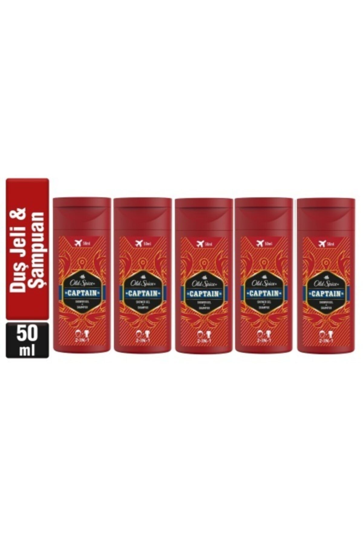 Old Spice Captain Duş Jeli & Şampuan 50 Ml X 5 Adet