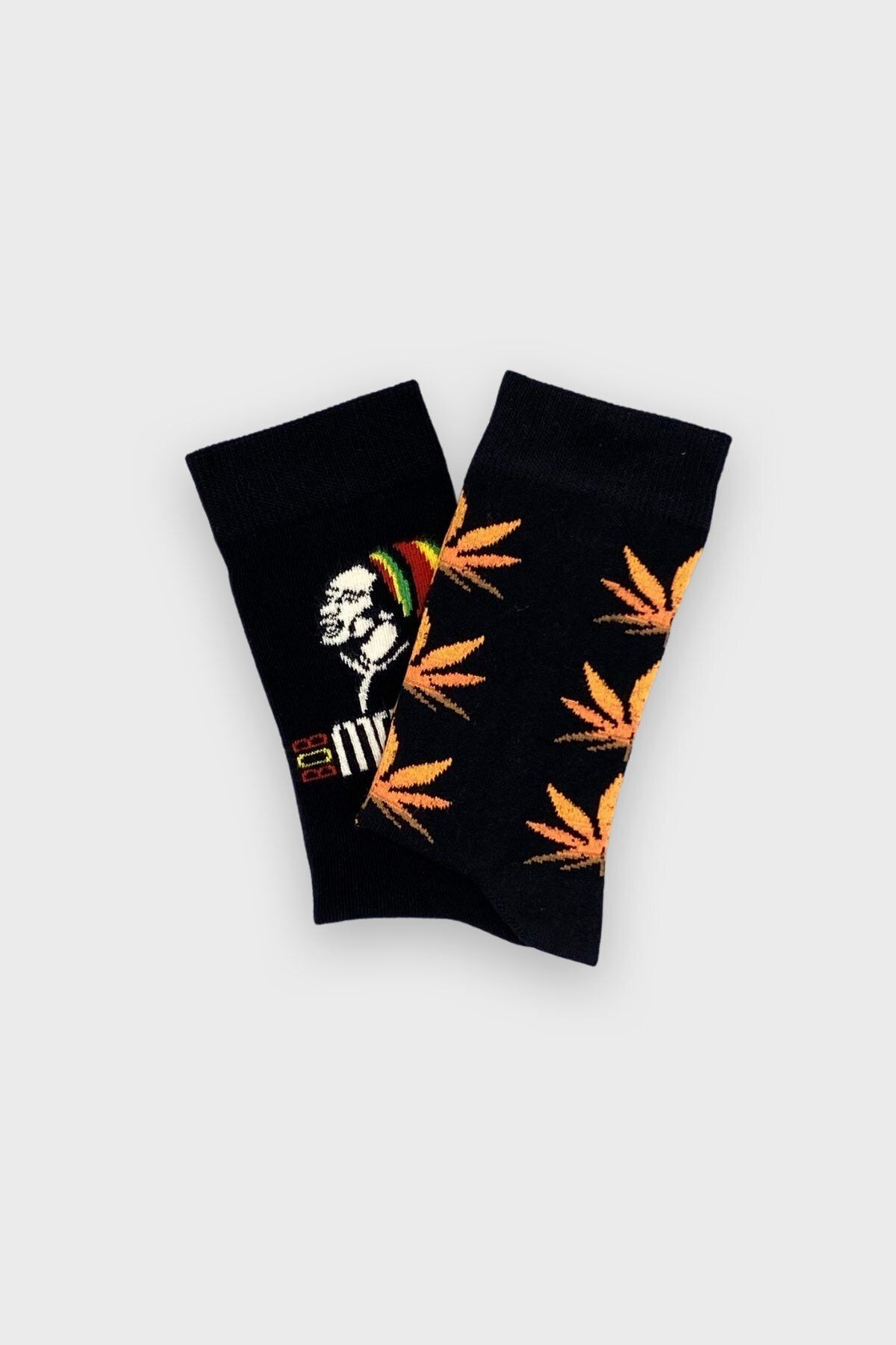 The Socks Brand Unisex Siyah Reggae Music Desenli Pamuklu Çorap Kutusu 2’li