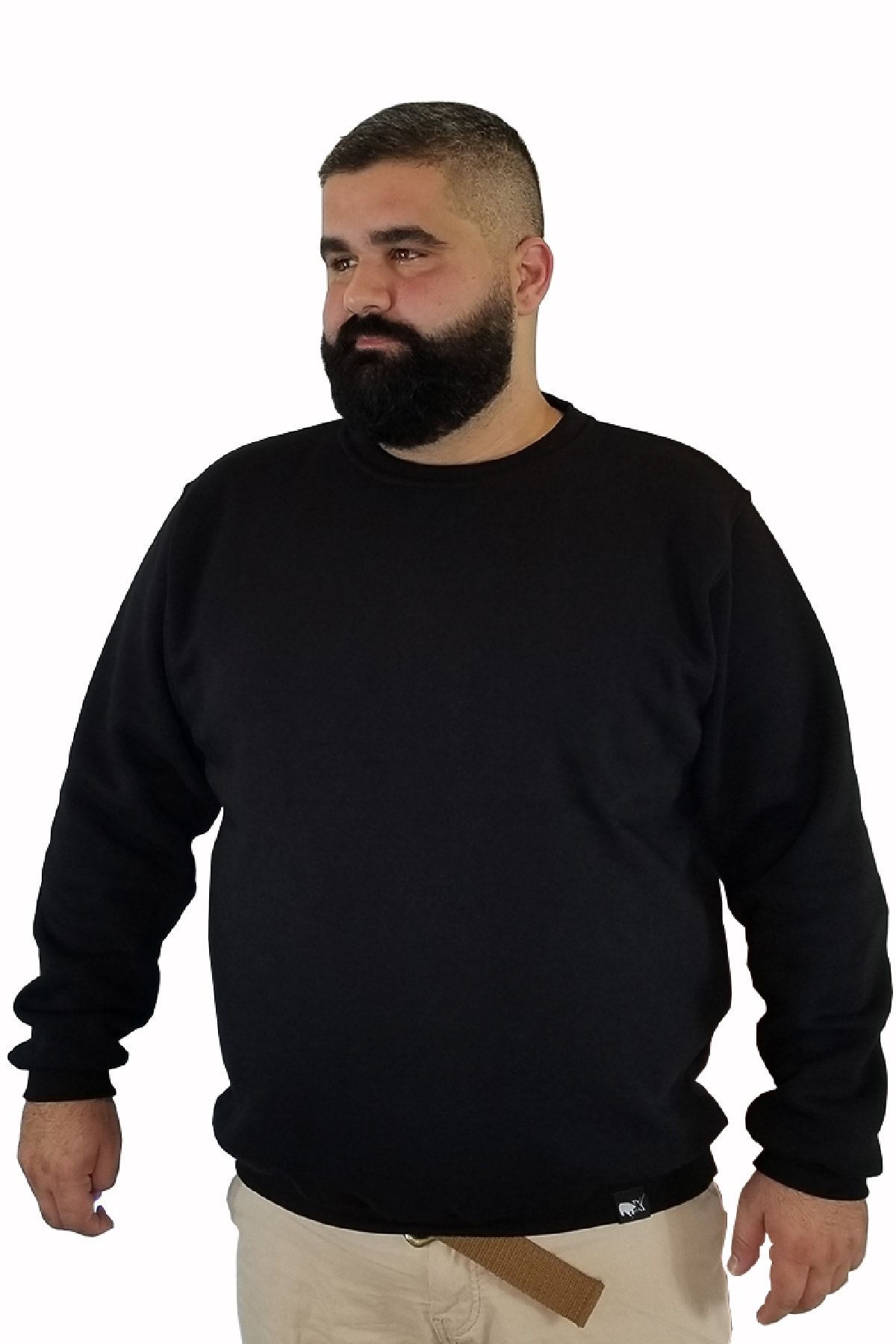 Xanimal Erkek Siyah Büyük Beden Sweatshirt 3xl 4xl 5xl 6xl 7xl