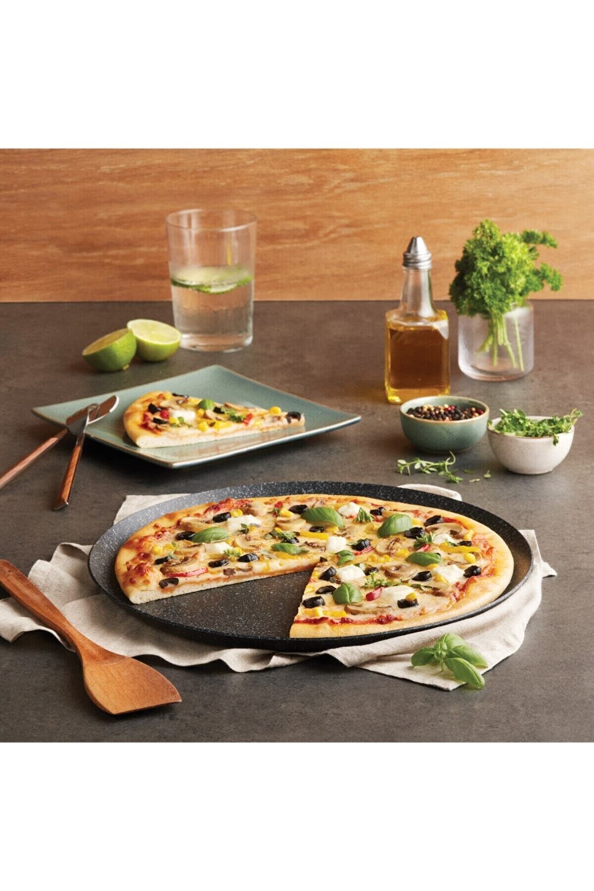 Karaca Mutfaksever Biogranit Grey Pizza Tavası