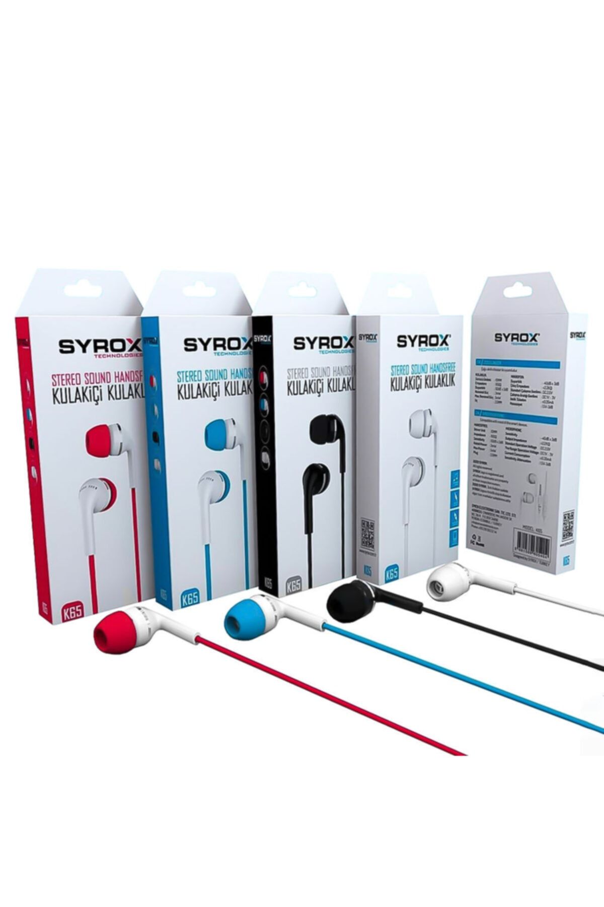 Syrox Mikrofonlu Stereo Kulak Içi Kulaklık K65  (3.5mm Jack)