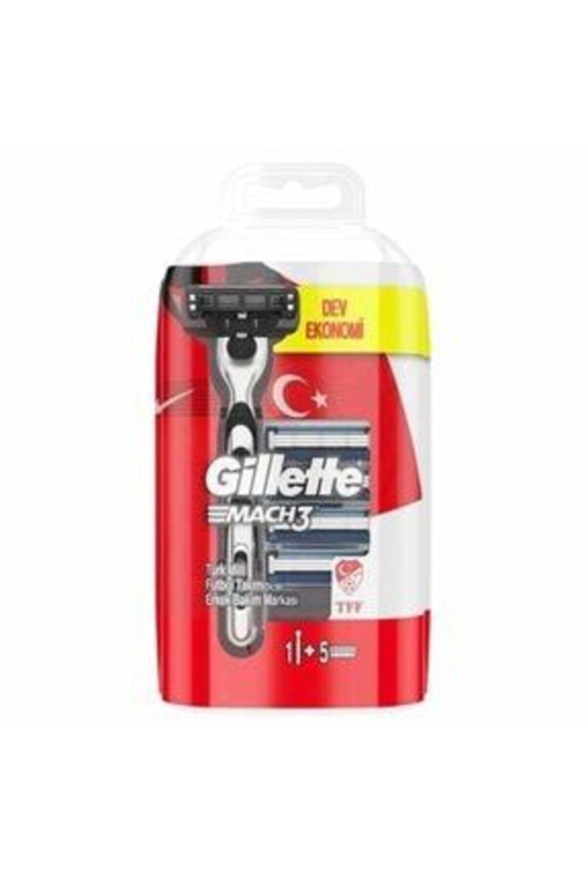 Gillette Mach3 Tıraş Makinesi + 5 Yedek Milli Takım Özel Paketi