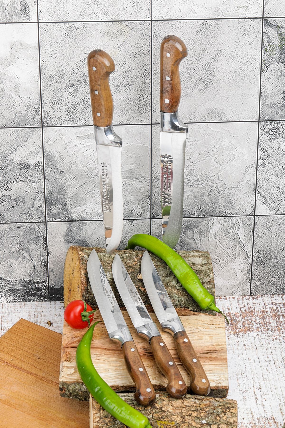 Gezgin Bıçak Premium Paslanmaz Çelik 5 li Mutfak Bıçağı Seti