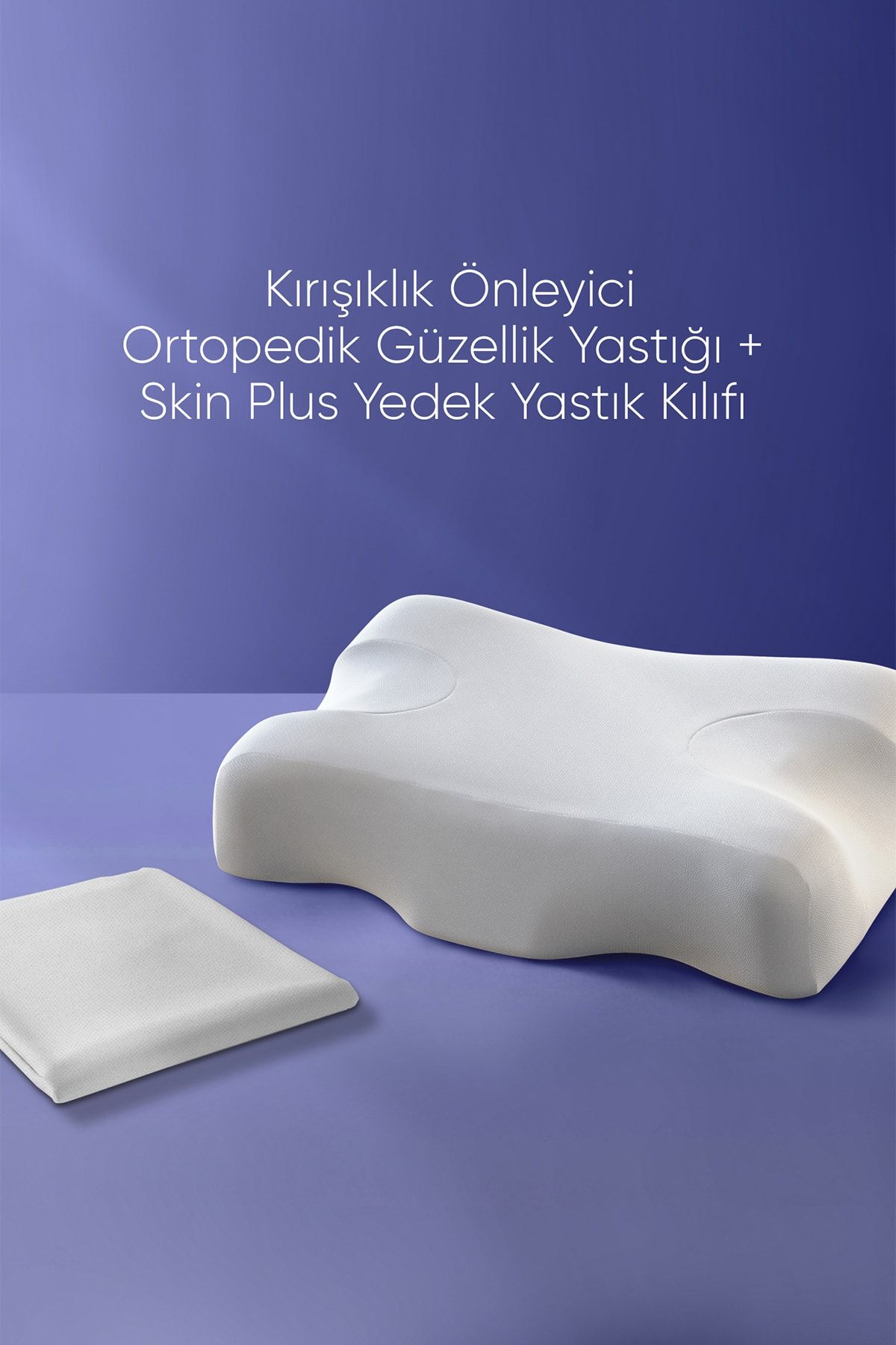 Beauty Pillow Kırışıklık Önleyici Ortopedik Güzellik Yastığı + Skinplus Yedek Yastık Kılıfı