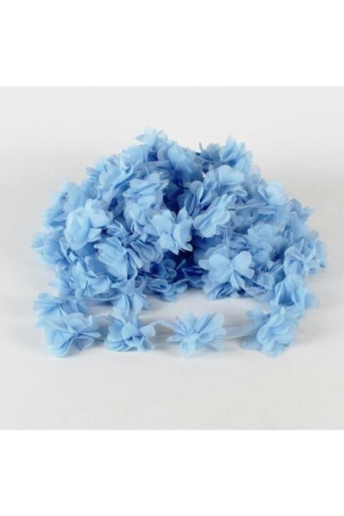 Aker Hediyelik Bebe Mavi Lazer Gül 1m Lazer Kesim Gül Süsleme Paketleme 12 Adet Organze Kumaş Yapay Çiçekler