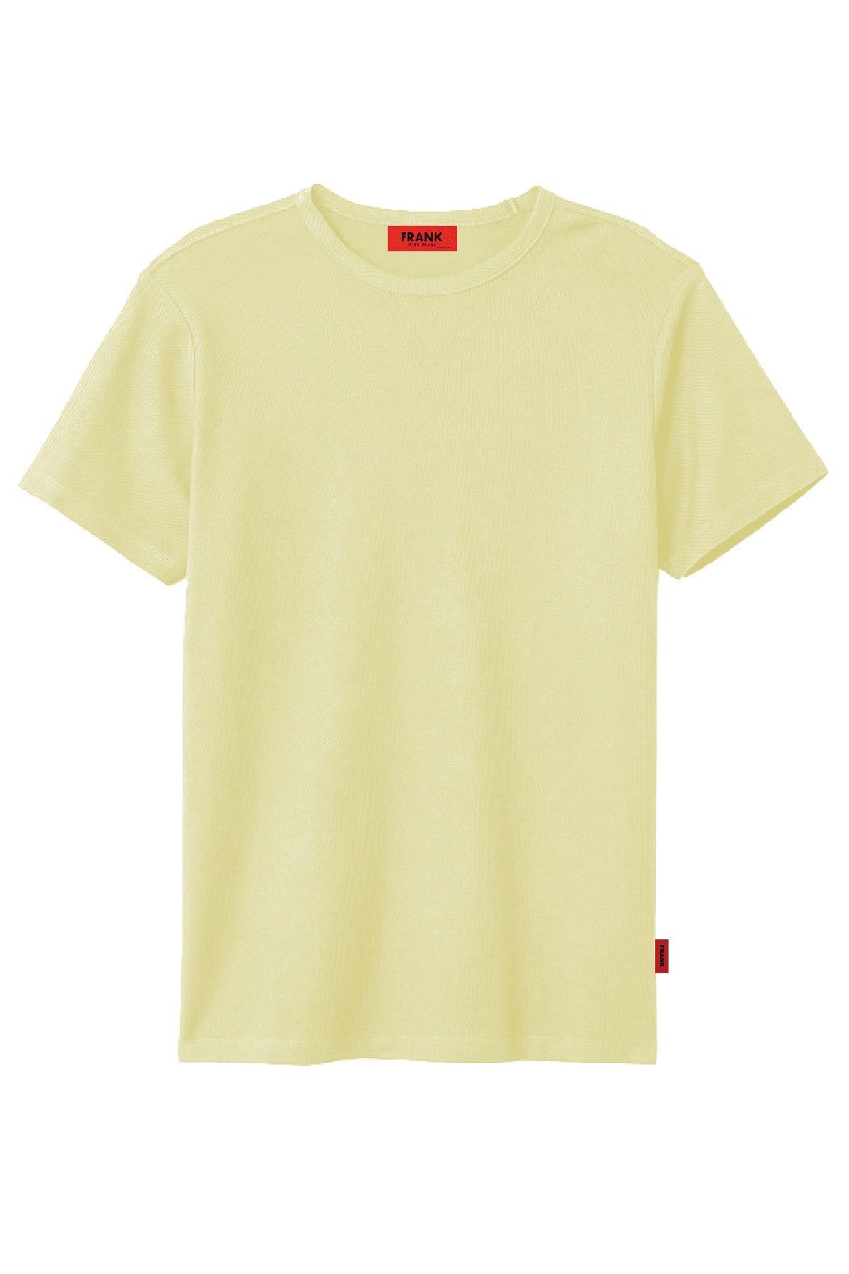 John Frank Erkek Açık Sarı Basic Pike T-shirt