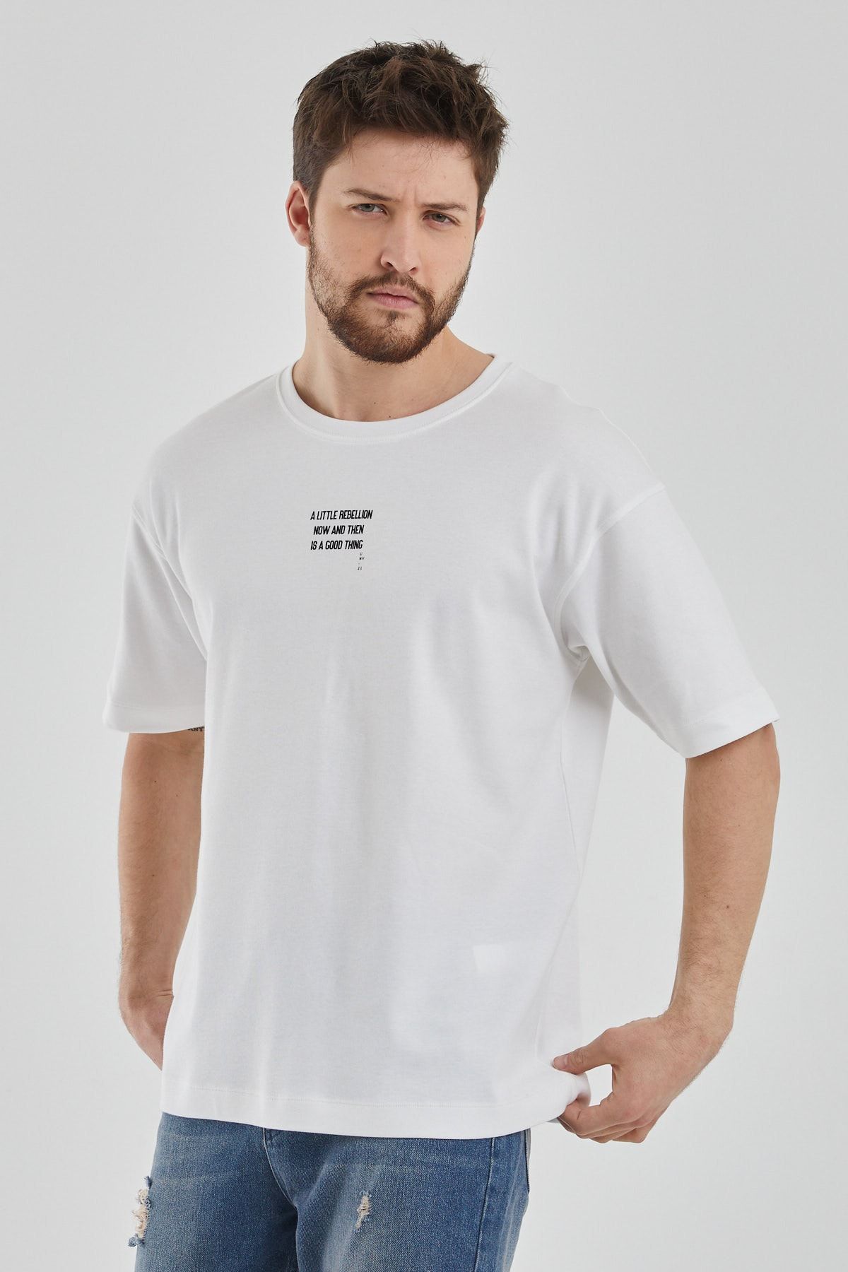 UNV COLLECTION Oversize Erkek Baskılı T-shirt
