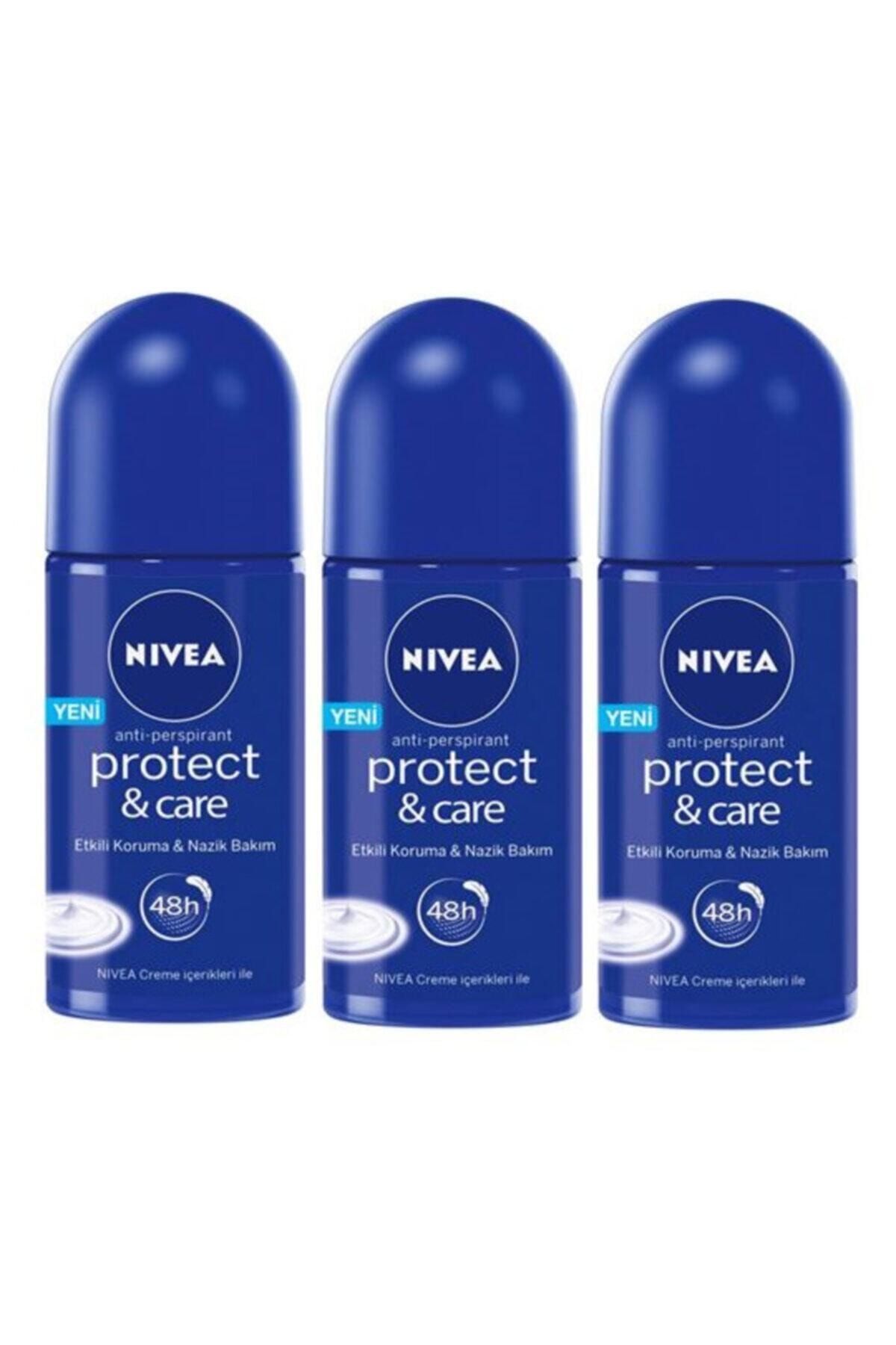 NIVEA Nıvea Roll On Bayan 50 ml Protect Care 3 Adet