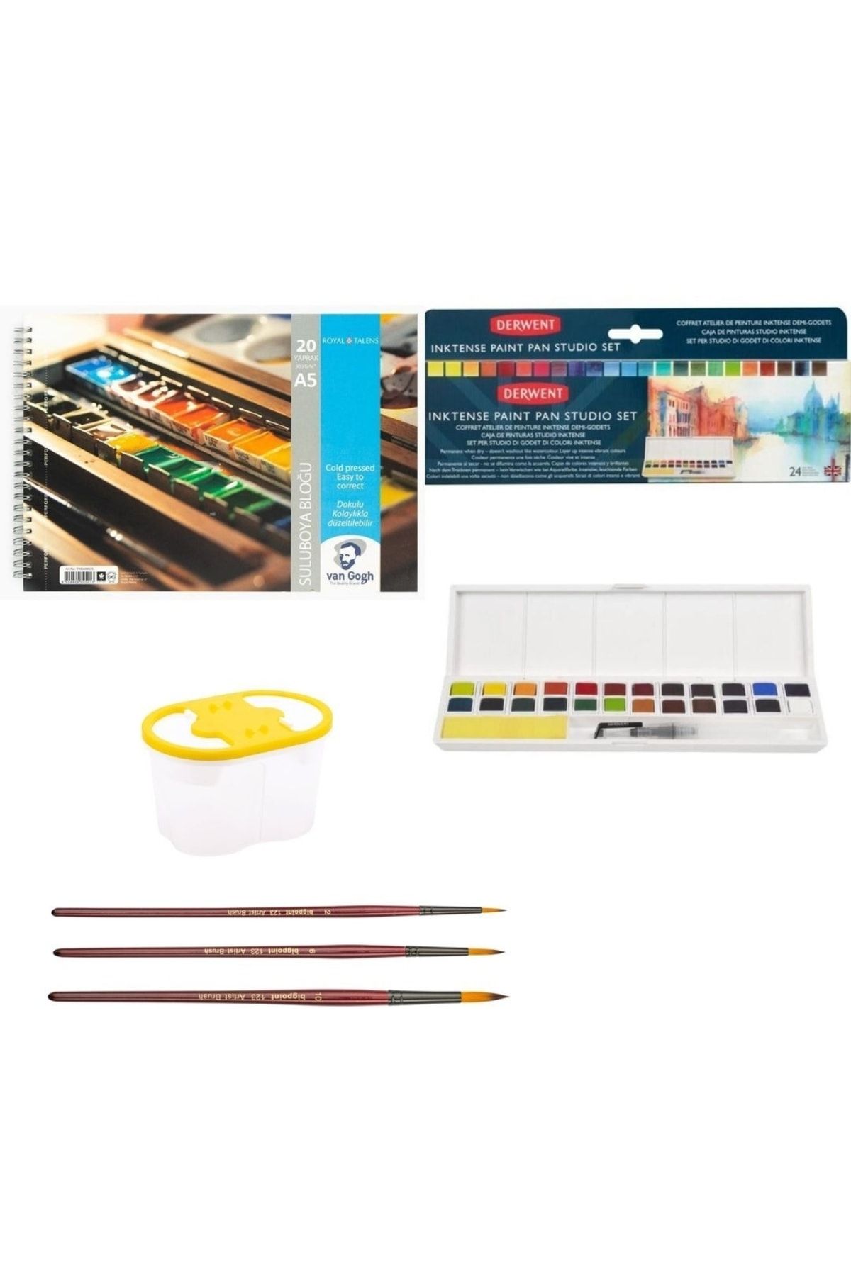 Derwent Profesyonel Inktense Sulu Boya Seti : 24 Renk