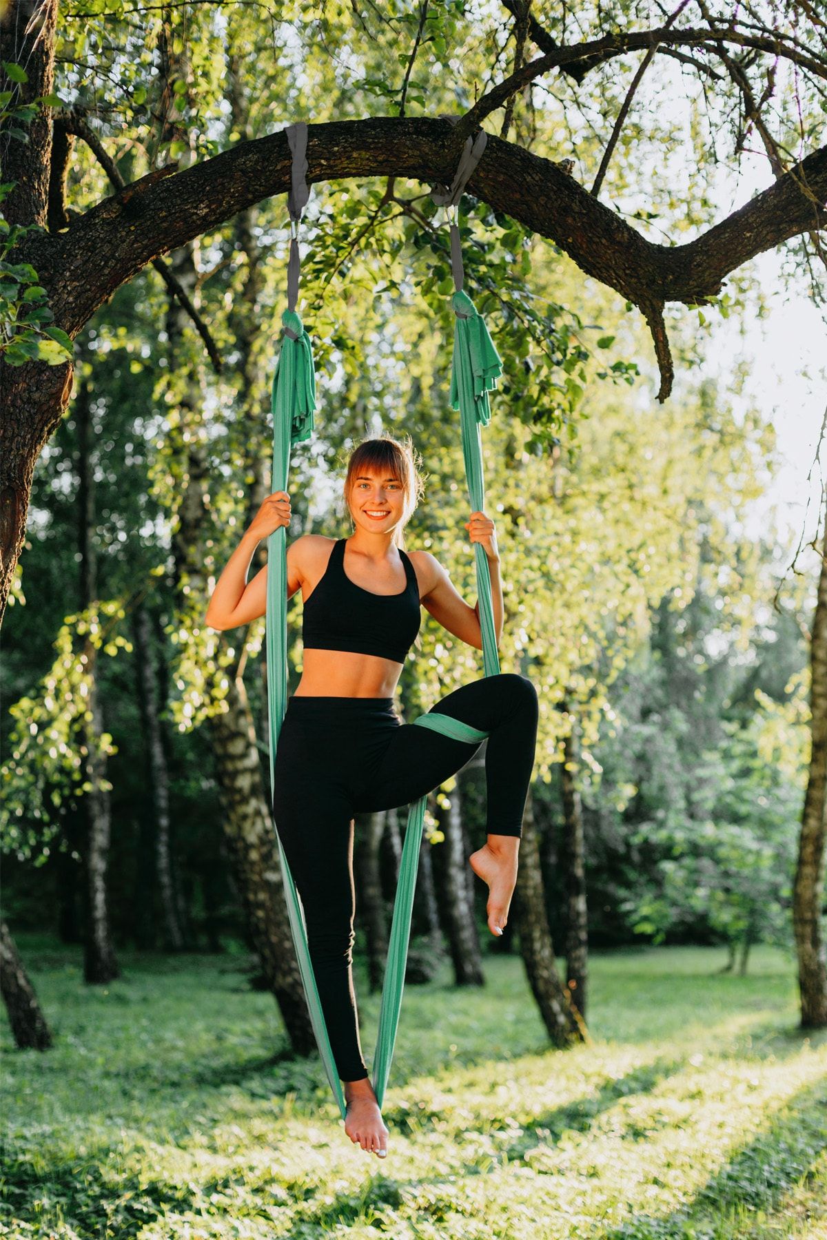 Svava Yoga Fly Hamağı, Antigravity Askılı Yoga Denge Spor Aleti (yeşil)