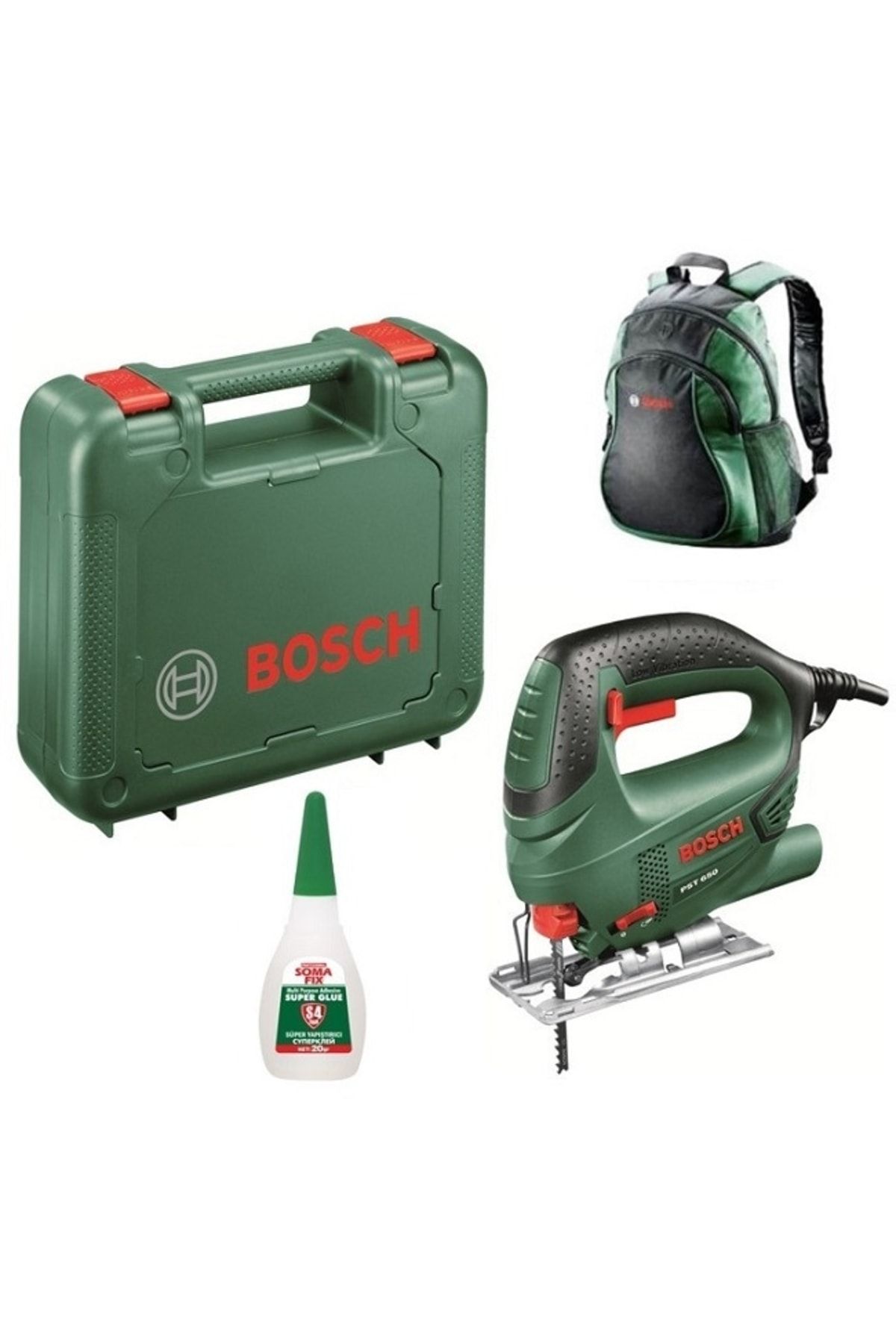 Bosch Pst 650 Dekupaj Testere 500 W Çantalı Dekopaj Sırt Çantası Yapıştırıcı Hediye