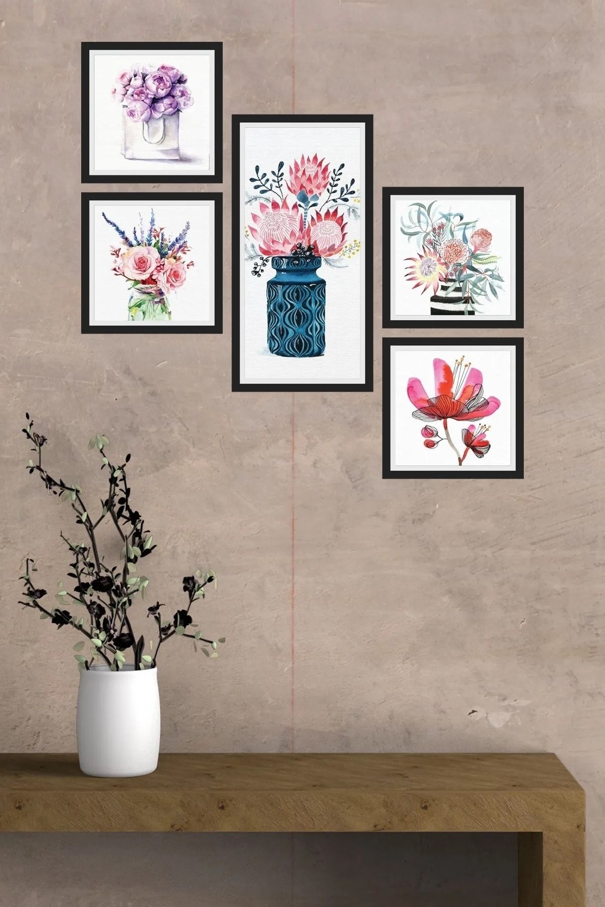 NT Handmade Parçalı Çerçeve Görünümlü Mdf Tablo - Salon Oturma Yatak Odası Ofis Antre Mutfak Için Tablo Seti