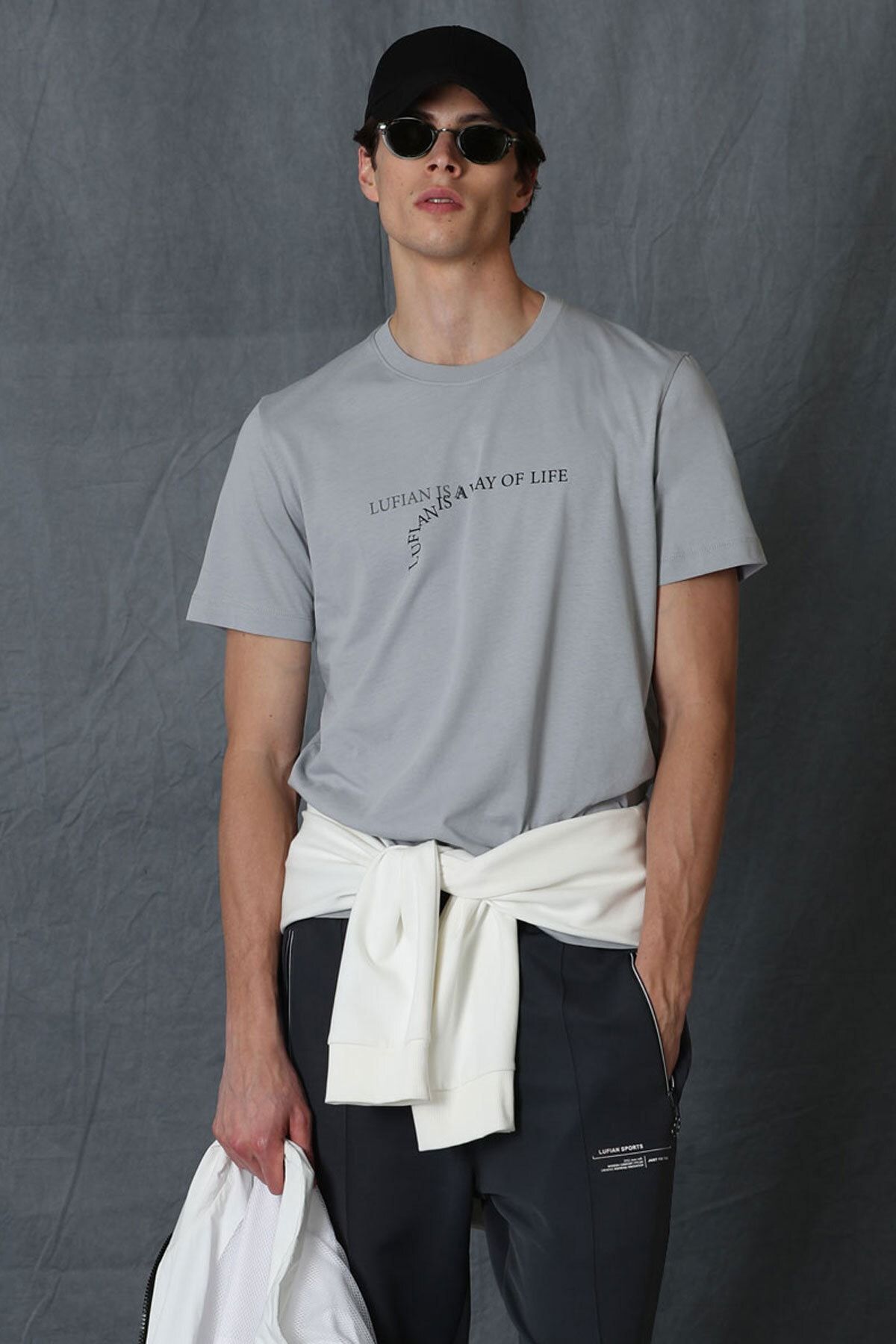 Lufian Stewart Modern Grafik T- Shirt Gri