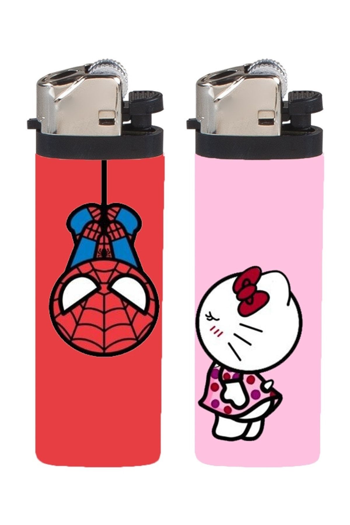 Namgo 2'li Spiderman Hello Kitty - Full Bakılı Gazlı Çakmak