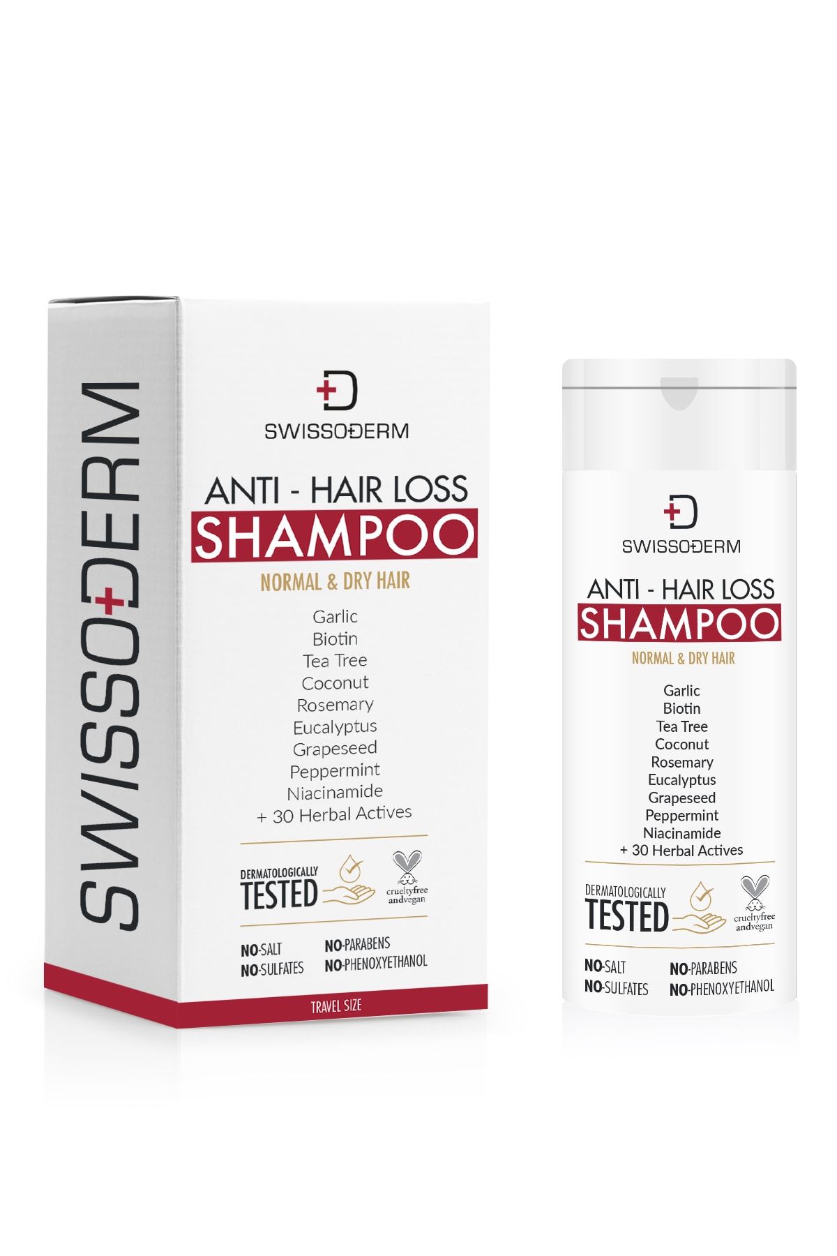 Swissoderm Dökülme Karşıtı Şampuan, Normal & Kuru Saç, Vegan, Sülfatsız & Tuzsuz Saç Dökülmesine Karşı 50 ml