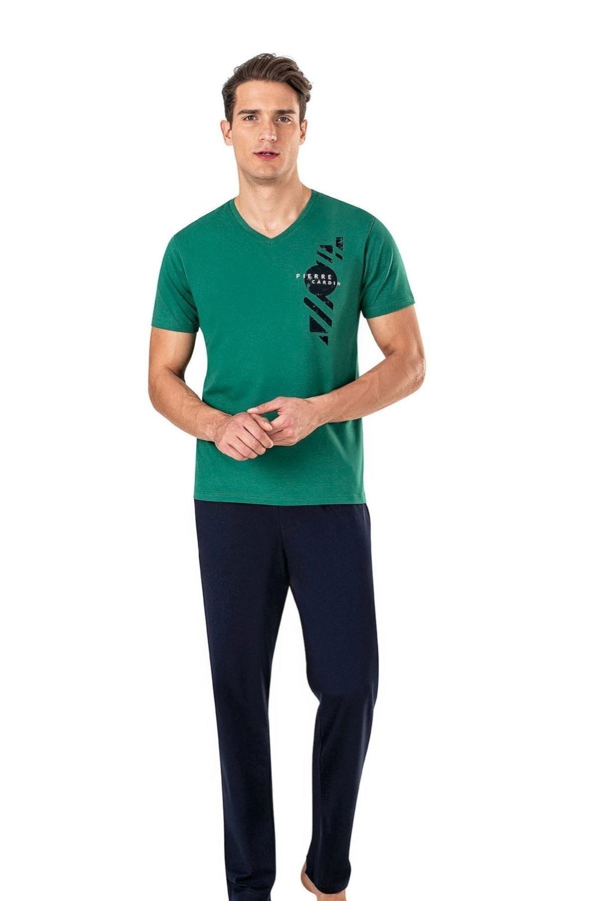 Pierre Cardin 6011 Yeşil Erkek Kısa Kollu Pijama Takımı